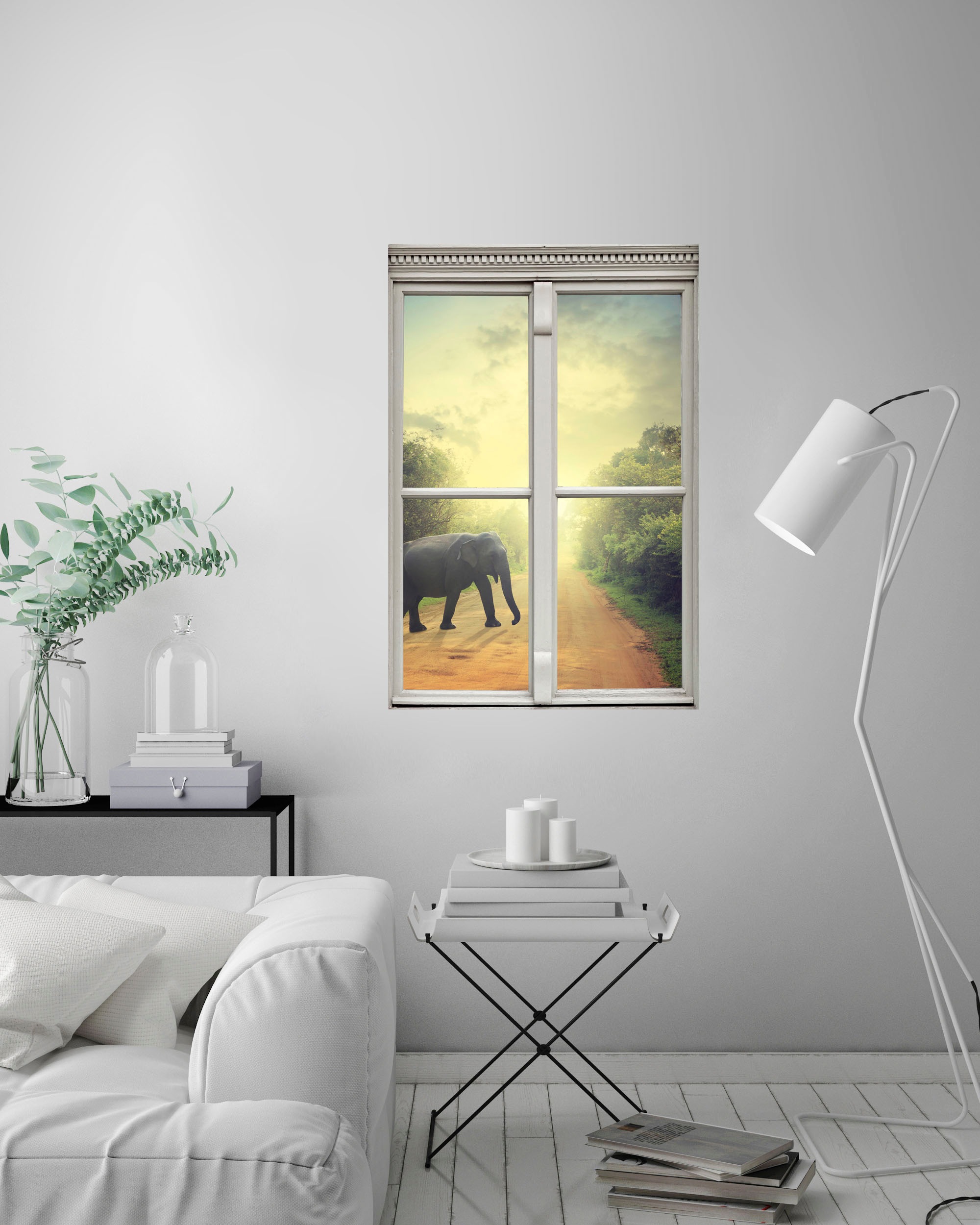 queence Wandsticker »Elefant«, Wandsticker, Wandbild, selbstklebend, 3D, Fenster