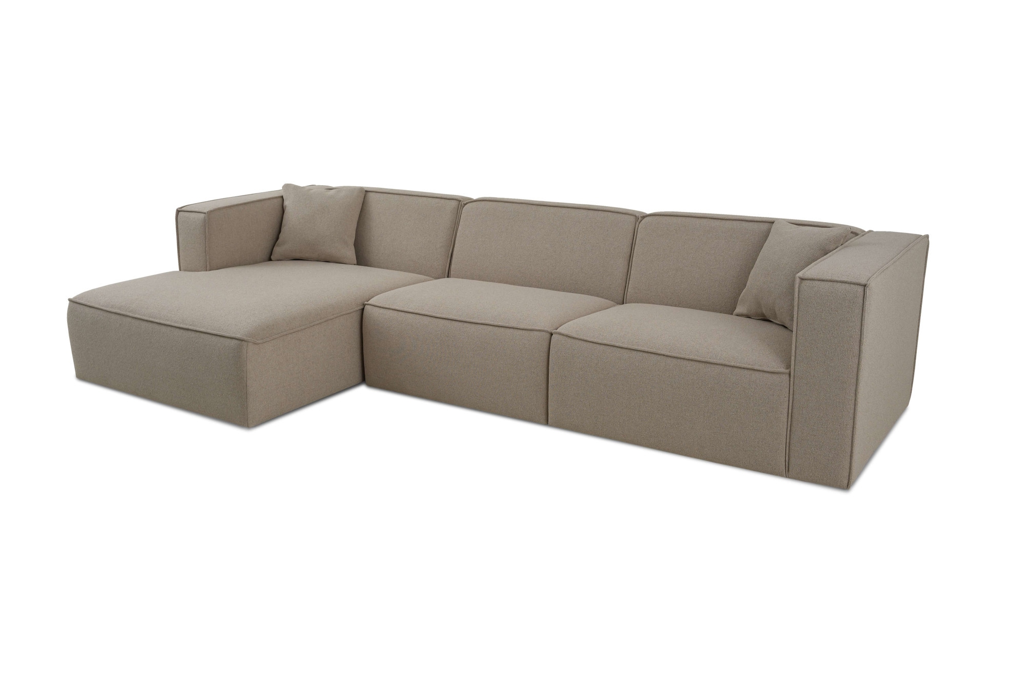 OTTO home Ecksofa »Tammie«, Breite 312 cm, Webstoff fein, bodentief, mit Wellenunterfederung