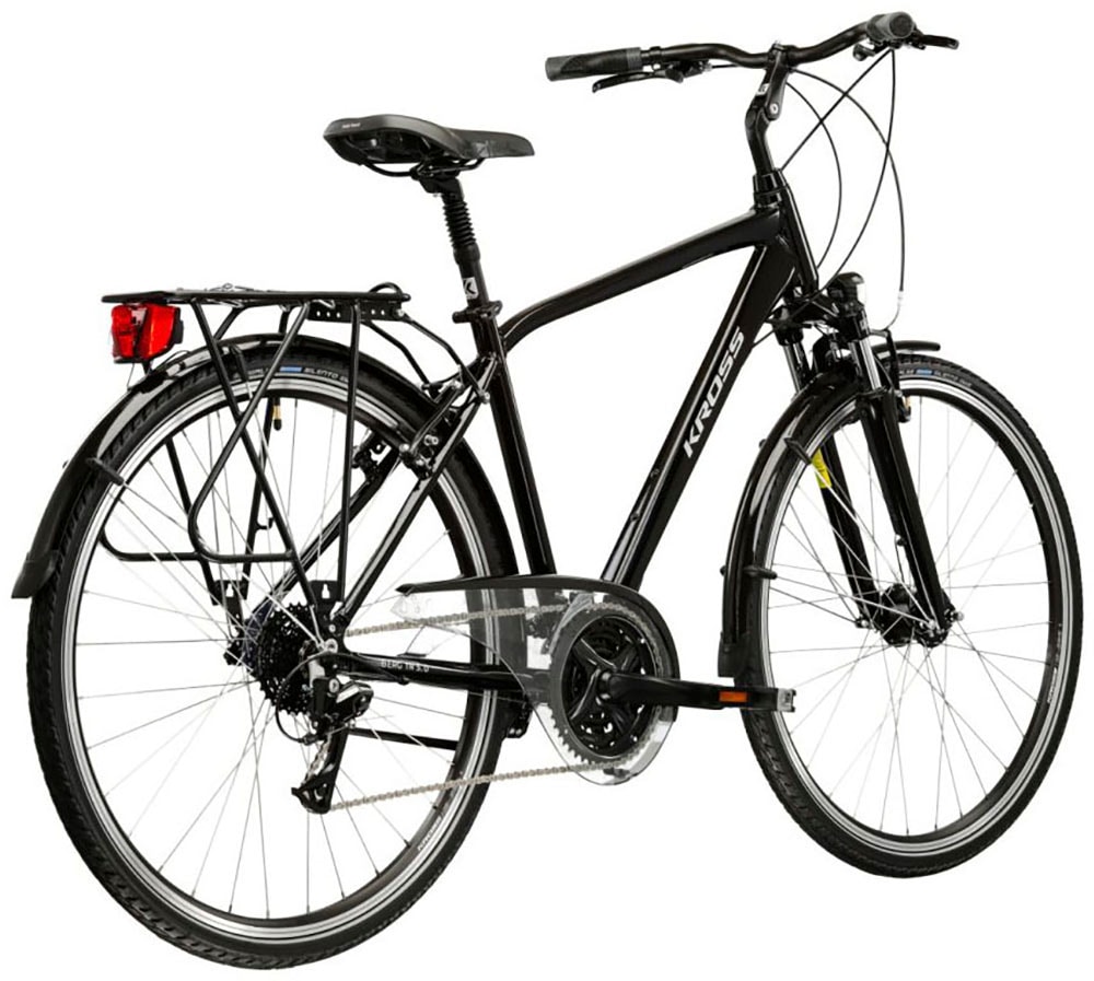 Kross Trekkingrad »Herren-Trekkingrad 28" Berg TR 5.0 Schwarz 24 Gänge« 24 Gang Shimano ACERA M3020 Schaltwerk Kettenschaltung