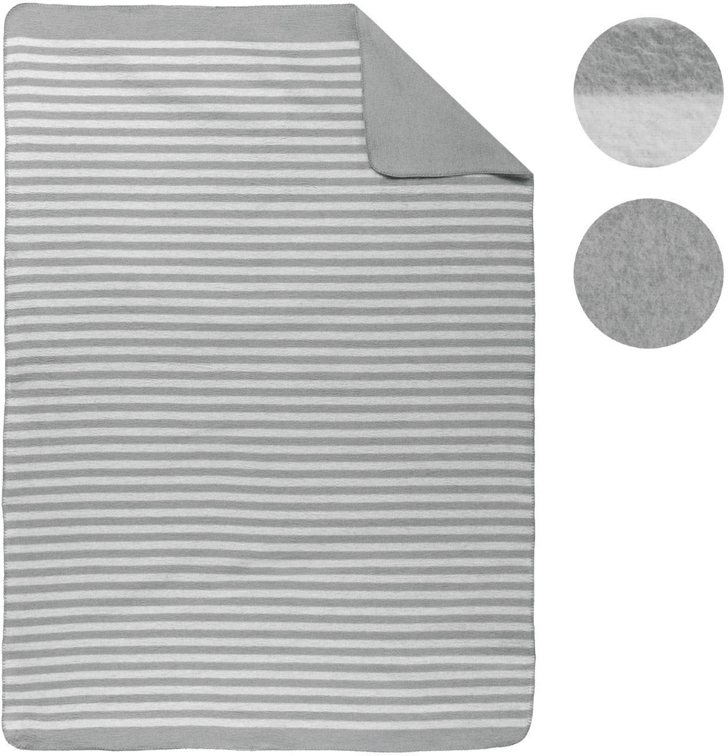 Biberna Wohndecke »Aras«, weiche Wohndecke mit Wendefunktion und Melangeoptik, Made in Germany