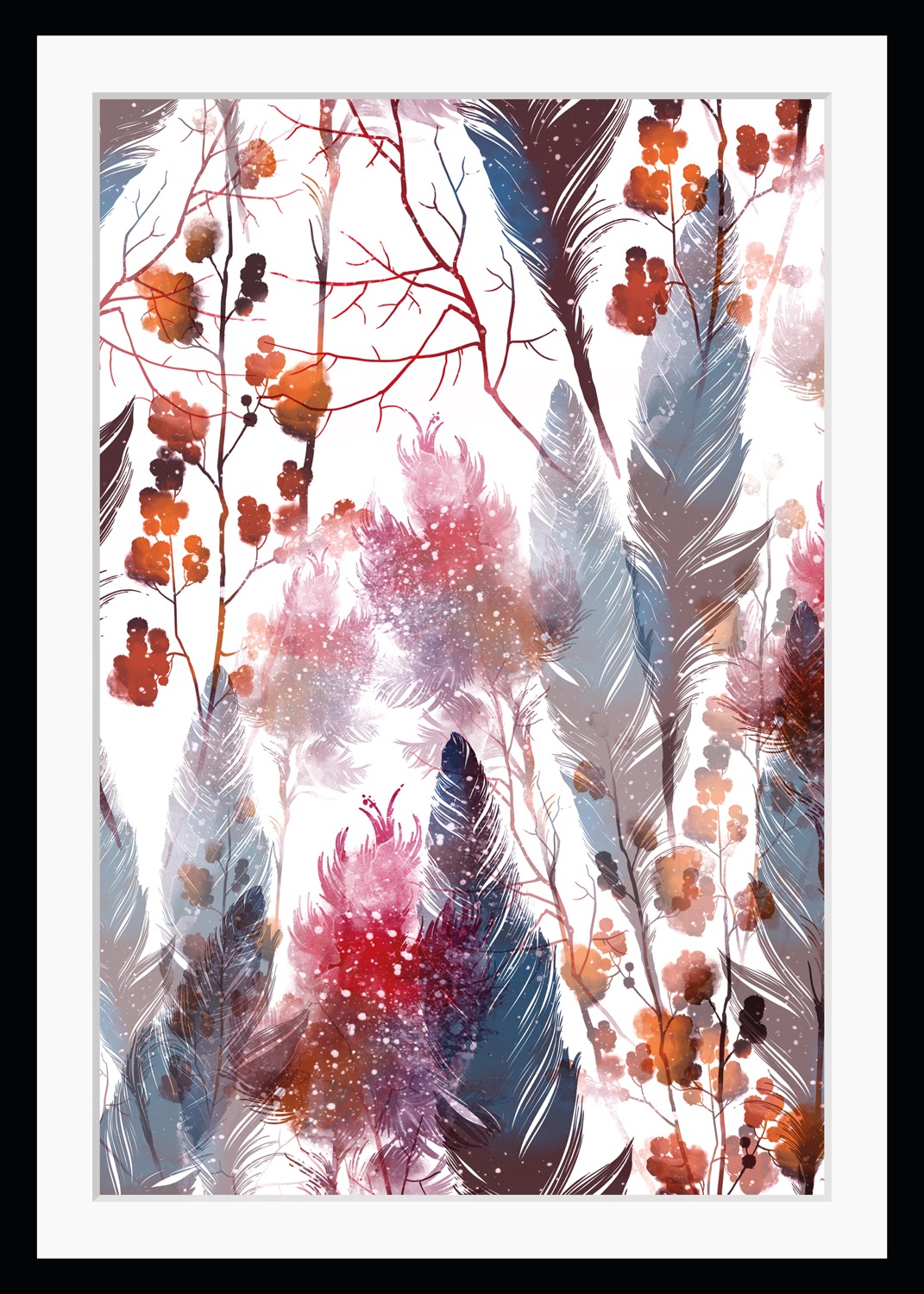 queence Bild »Ida«, Federn-Blumen-Pflanzen-Blumenbilder-Kunst-Pflanzenbilde günstig online kaufen