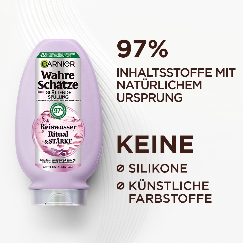 GARNIER Haarspülung »WAHRE SCHÄTZE REISWASSER RITUAL SPÜLUNG« mit Reiswasser und Stärke, ohne Silikone, vegane Haarspülung