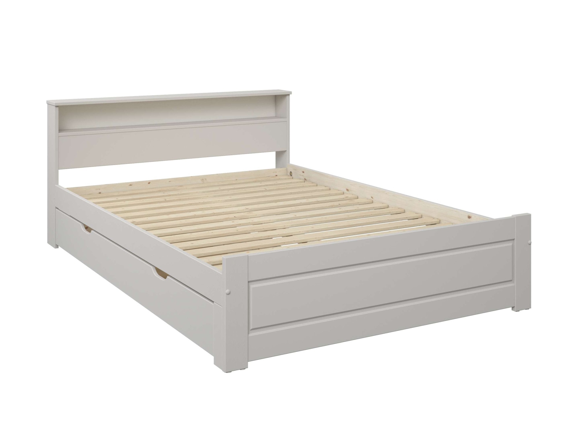 OTTO home Massivholzbett »FLAVION,  Jugendbett, FSC® zertifizierte massive Kiefer« Breite: 90, 140, 180,  Qualitätsprodukt, Regal, Kassettenoptik, Schublade optional