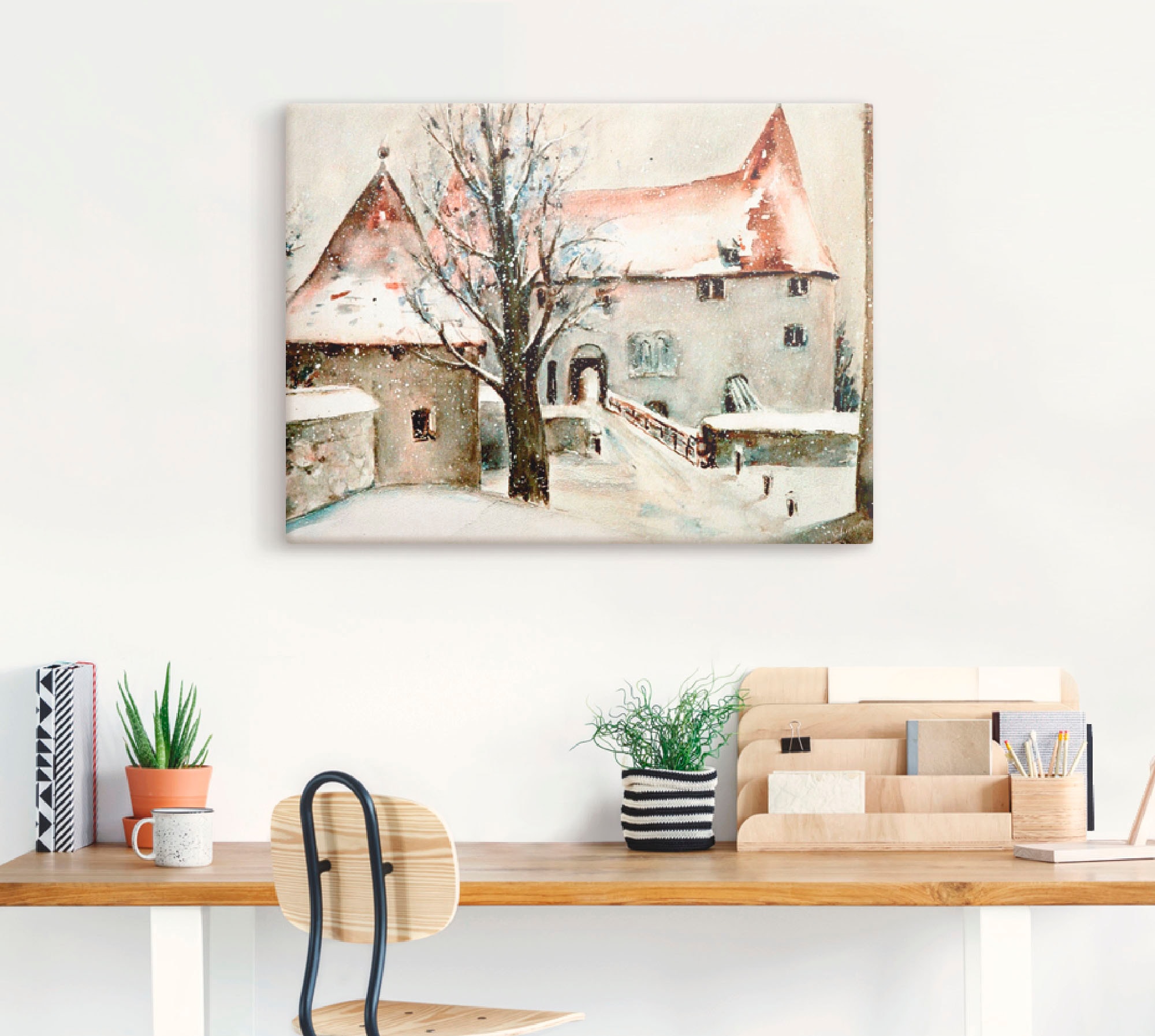 Artland Wandbild »Winter auf der Burg«, Gebäude, (1 St.), als Leinwandbild, Poster, Wandaufkleber in verschied. Größen