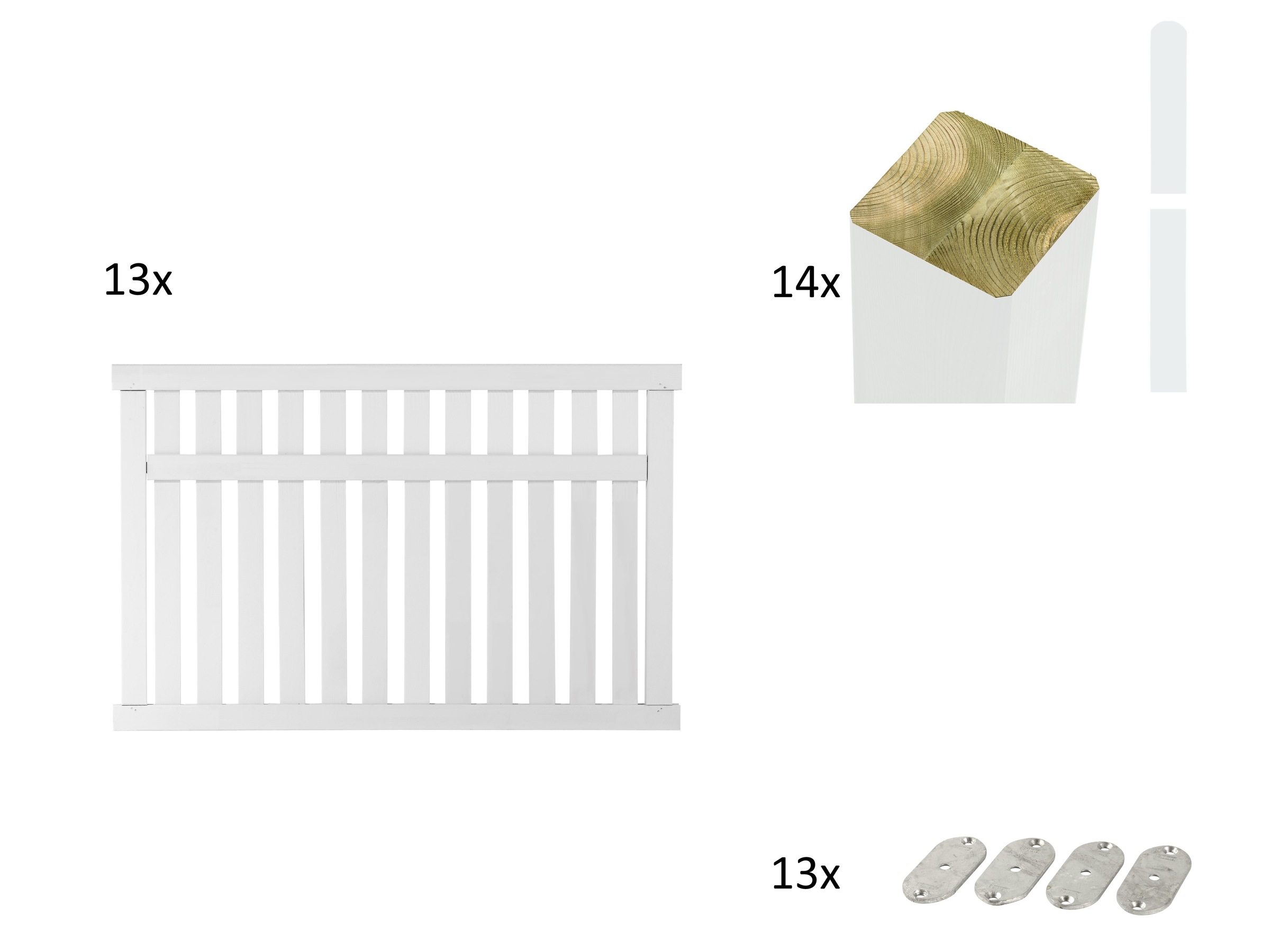 PLUS Gartenzaun »Country«, Höhe: 96 cm, Gesamtlänge: 4,86 bis 23,94 m, zum Einbetonieren