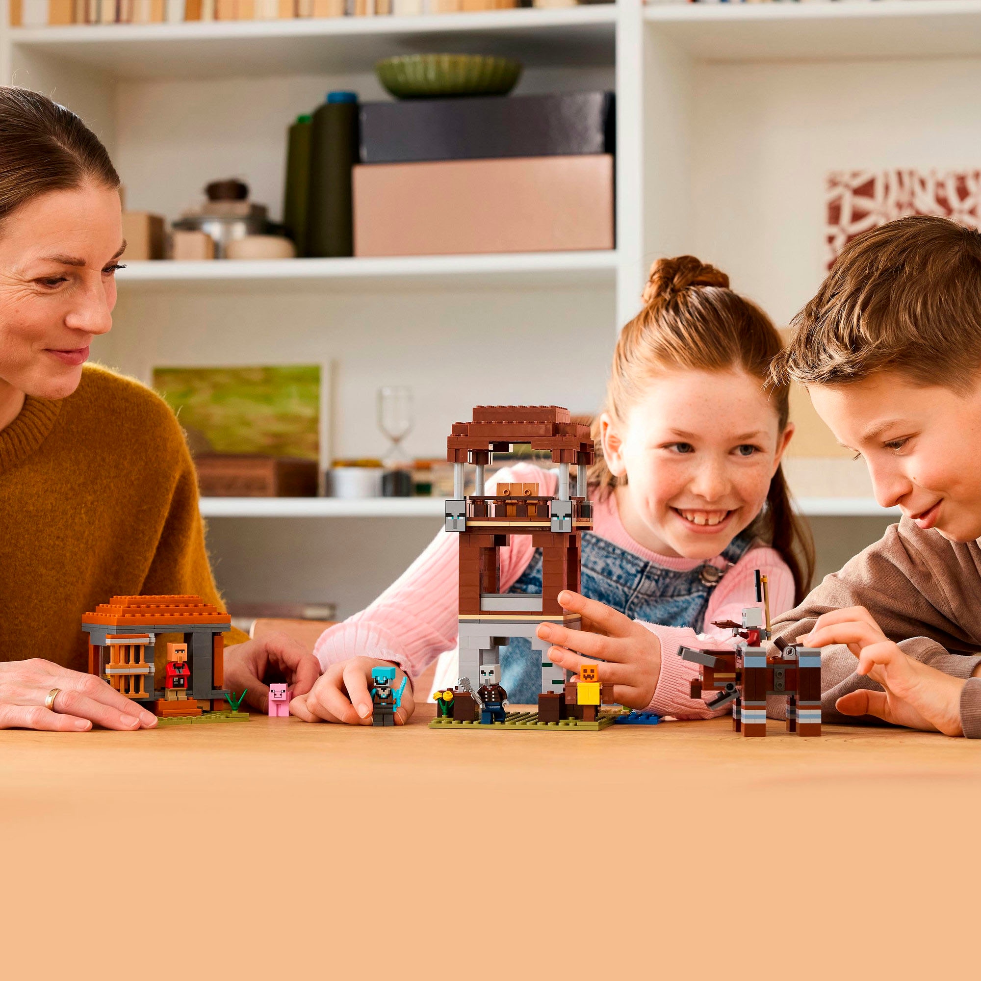 LEGO® Konstruktionsspielsteine »Ein Verwüster am Plünderer-Außenposten (21278), LEGO Minecraft«, (665 St.), Made in Europe