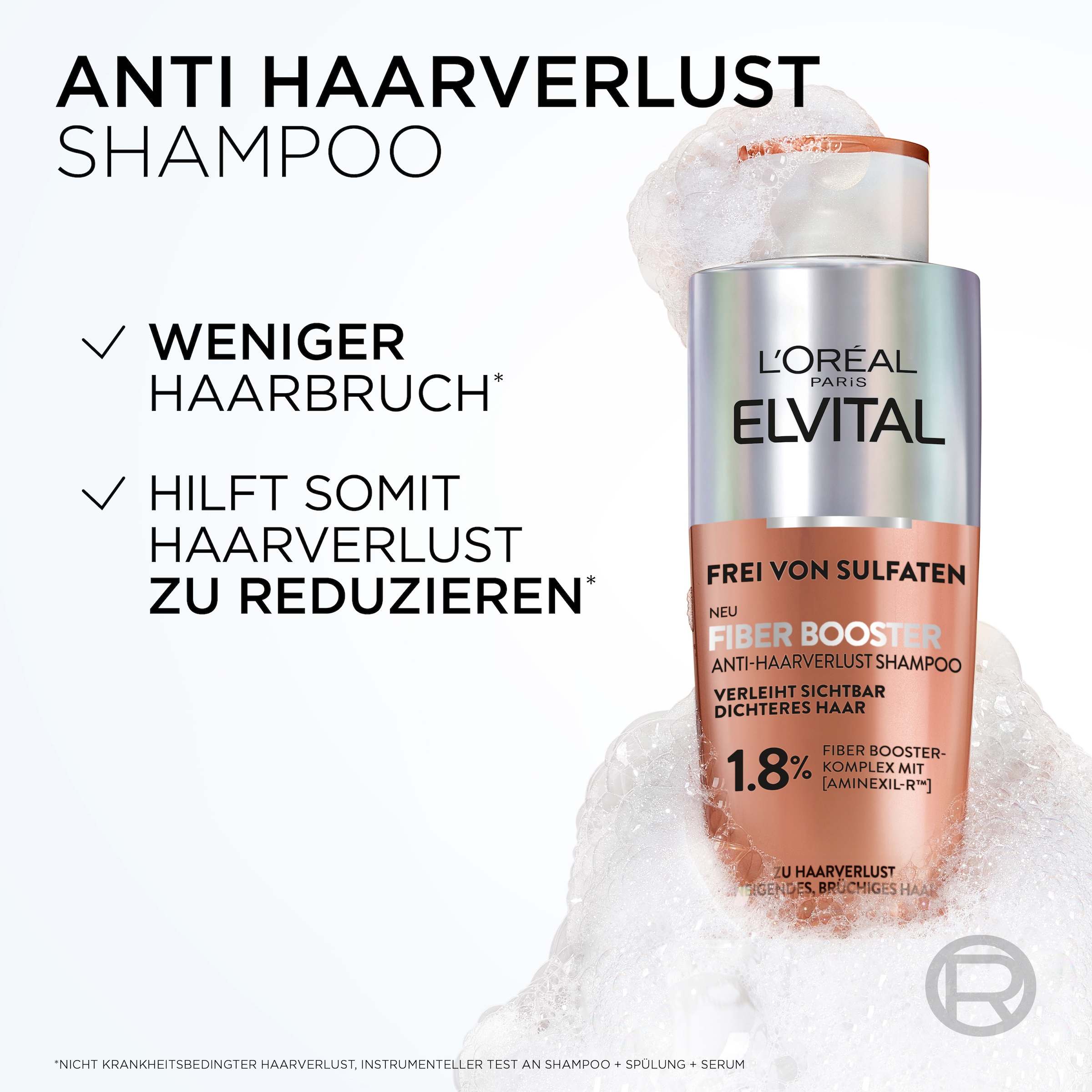 L'ORÉAL PARIS Haarshampoo »L'Oréal Paris Elvital Fiber Booster Shampoo« Unterstützt bei Haarverlust und Haarbruch, stärkt die Haarfaser.