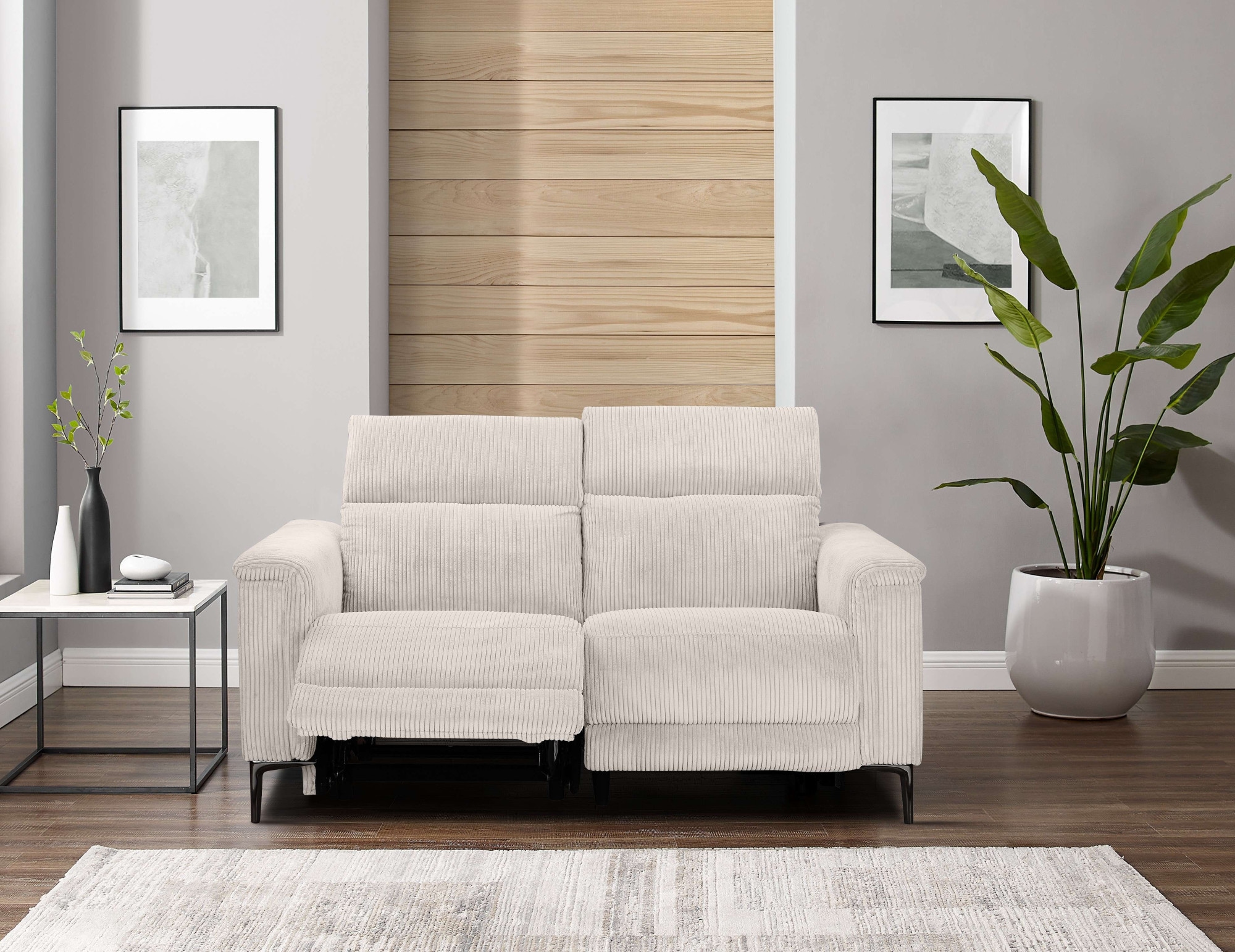 Places of Style 2-Sitzer »Lund in Cord, mit manueller o. elektrischer«, Relaxfunktion, USB-A, Kopfteilverstellung, Breite 160 cm