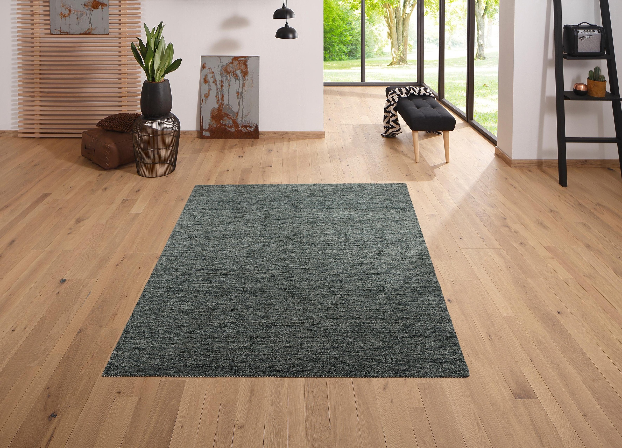 my home Wollteppich »Tessa«, rechteckig, 15 mm Höhe, reine Wolle, handgeweb günstig online kaufen
