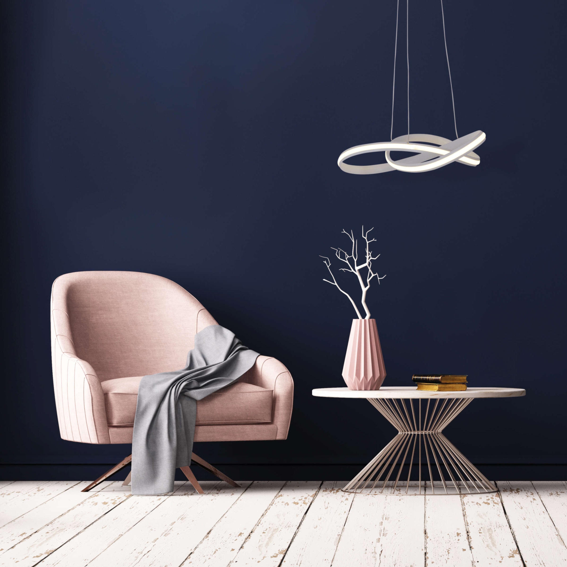 näve LED Pendelleuchte »Odrive«, 1 flammig, Leuchtmittel LED-Modul | LED fest integriert, dimmbar, schleifenähnlich geschwungene Leuchtstreifen, weiß, H: 130cm