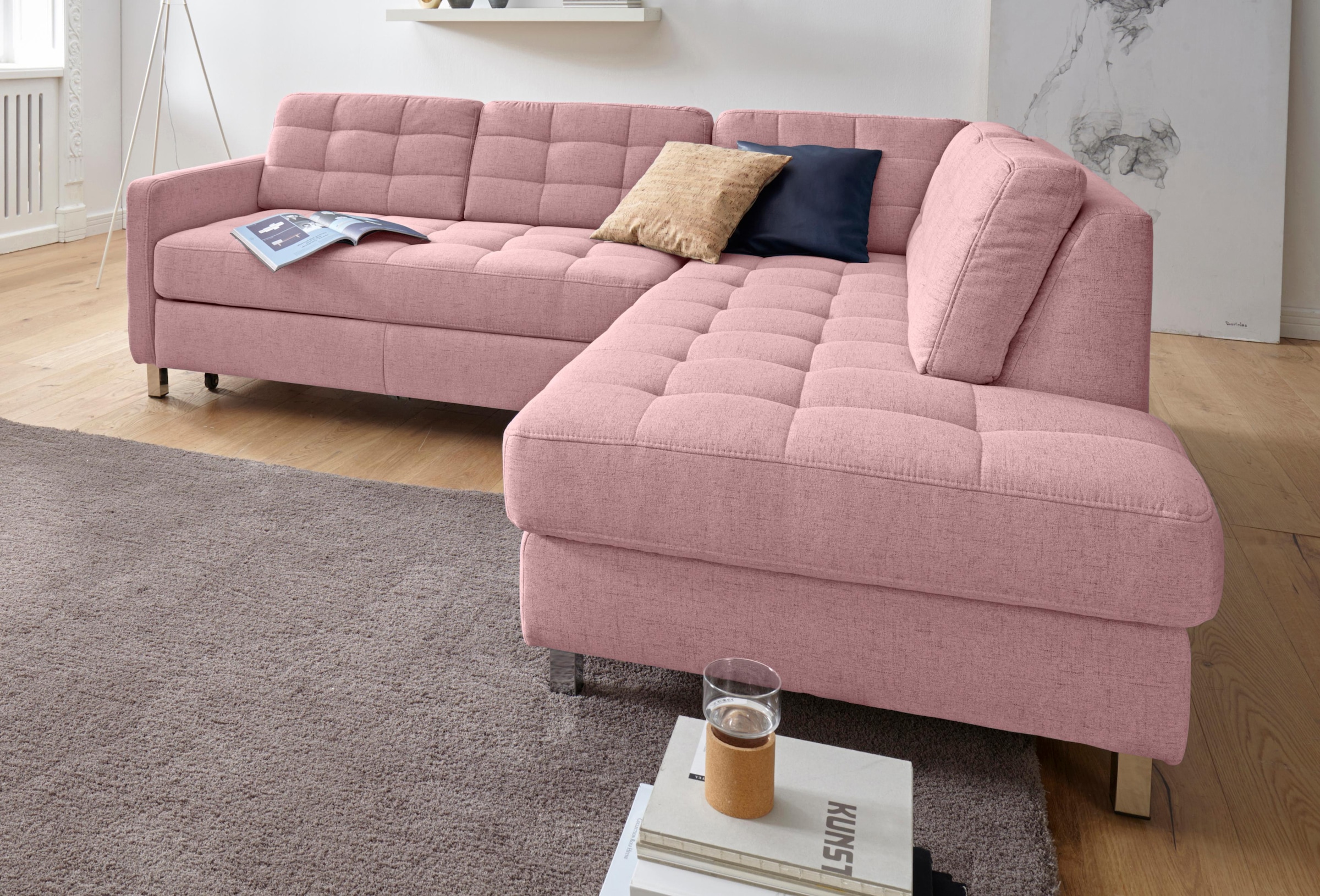 sit&more Ecksofa »Picasso L-Form«, wahlweise mit Bettfunktion und Bettkasten