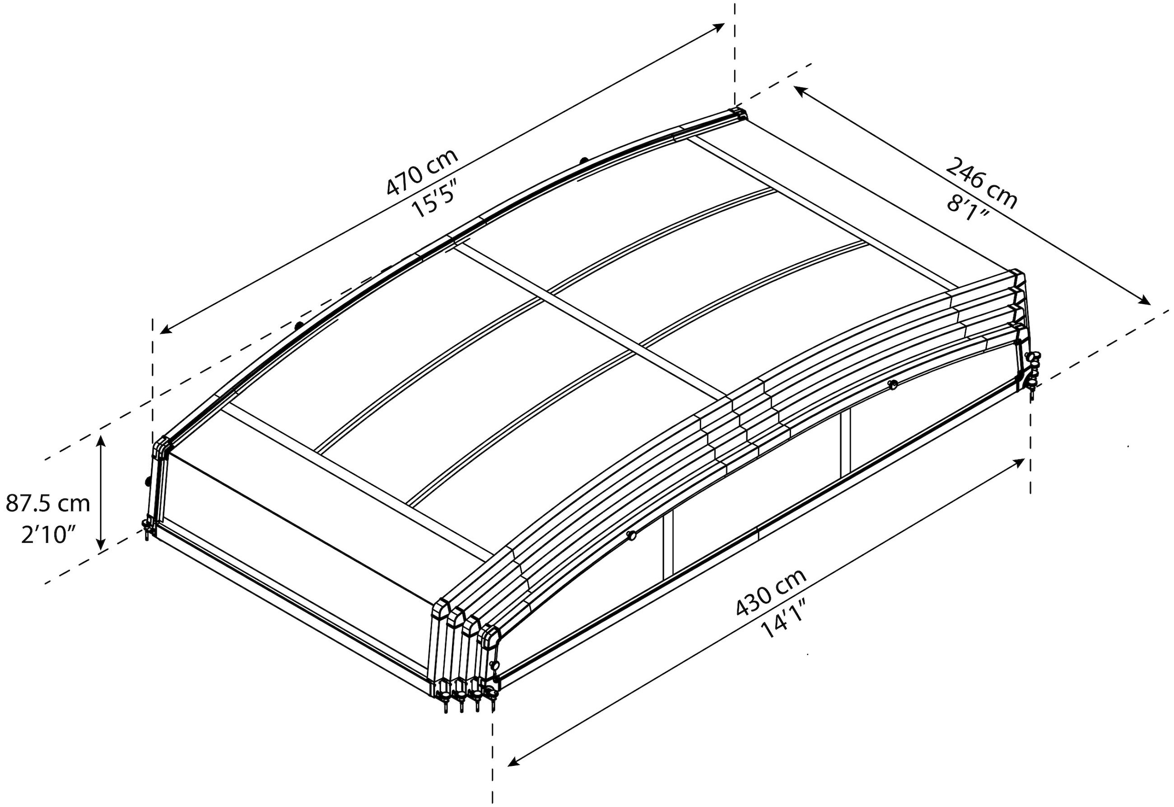 Palram - Canopia Poolverdeck »Palram - Canopia Poolüberdachung Majorca« für rechteckige Pools bis zu 8 x 4 m geeignet