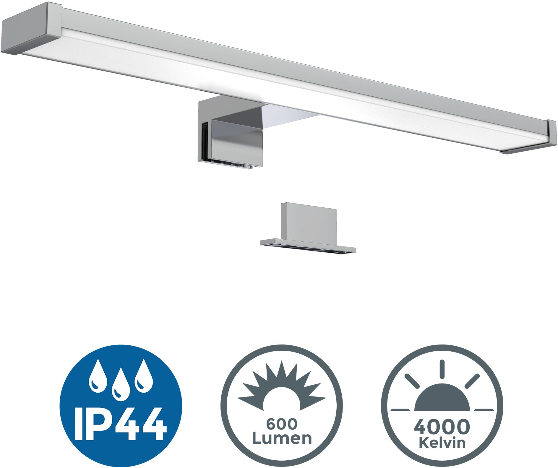 B.K.Licht Spiegelleuchte, 1 flammig, Leuchtmittel LED-Board   LED fest inte günstig online kaufen