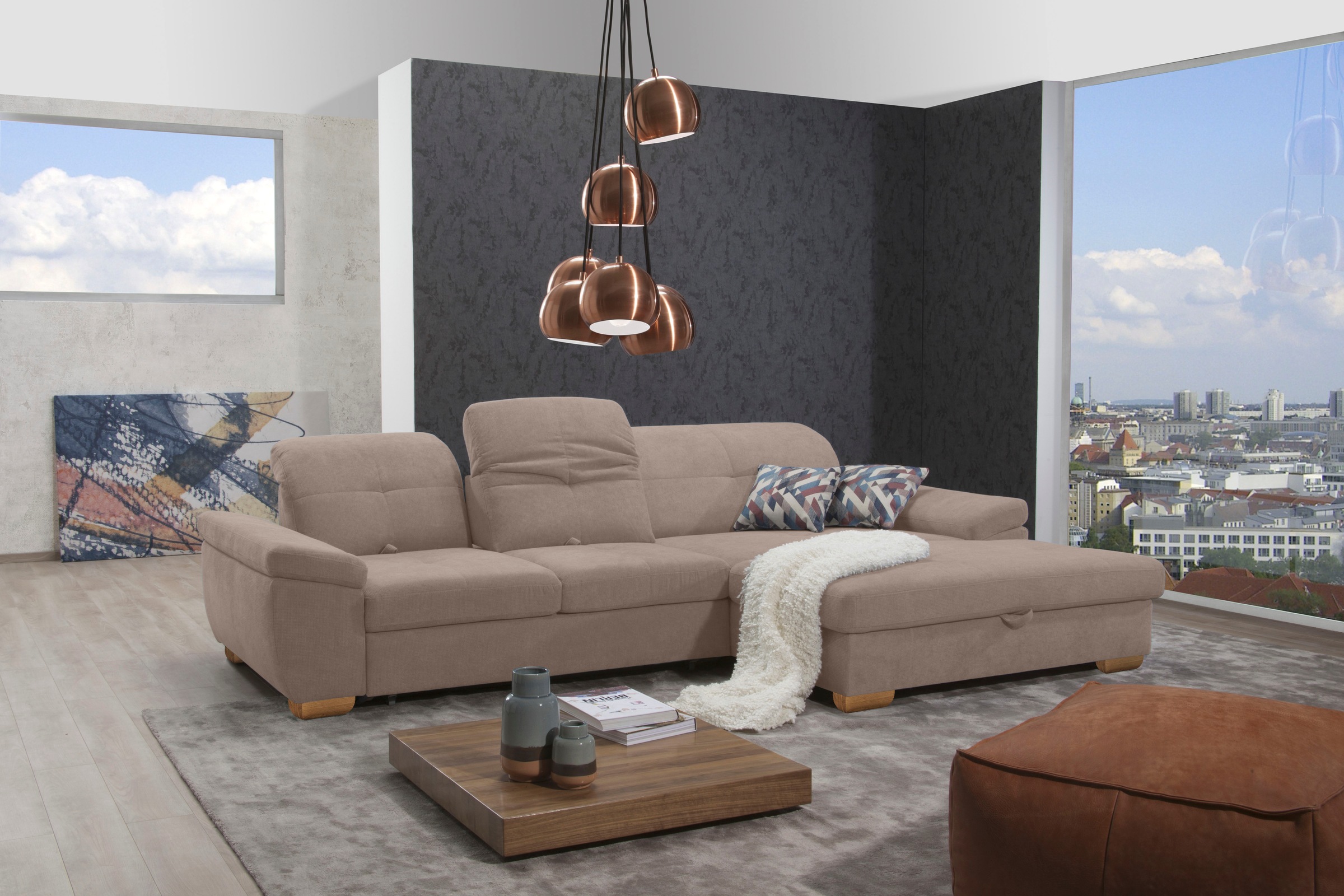 alina Ecksofa »Nadira« wahlweise mit Bettfunktion und Stauraum günstig online kaufen