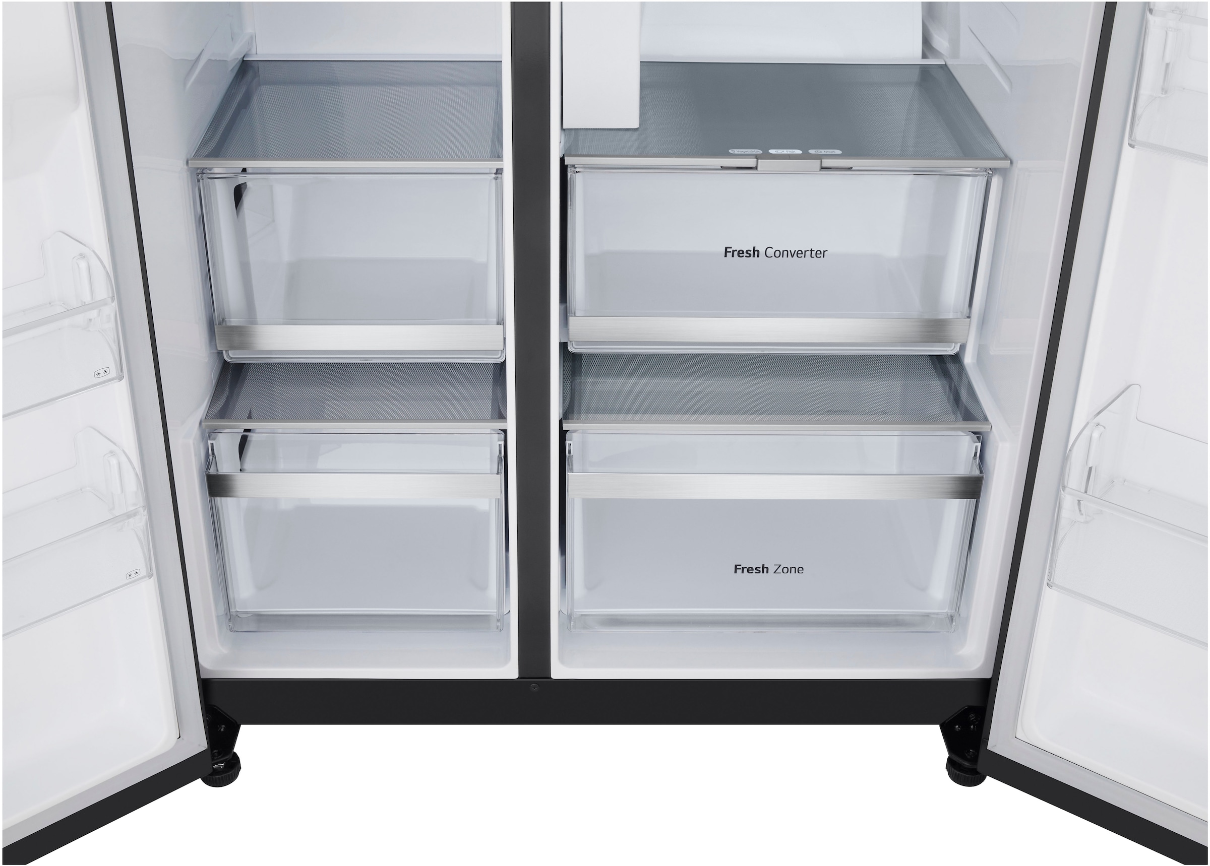 LG Side-by-Side X-Serie »GSXE90EVAD«, großes Wein- und Flaschenregal