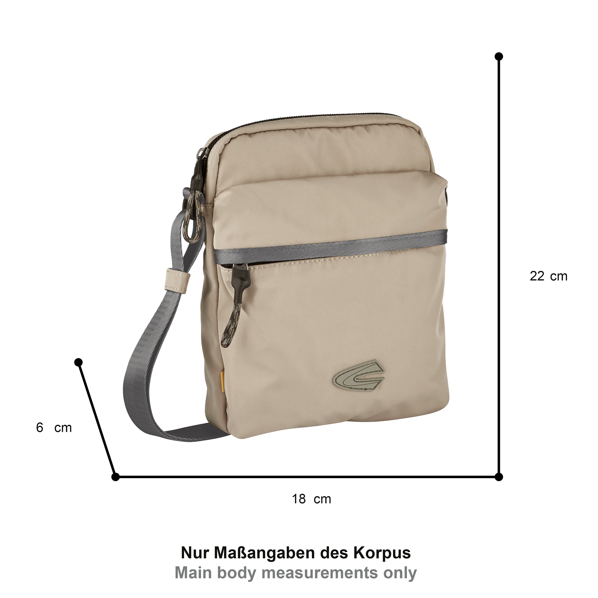 camel active Umhängetasche »Terra« aus recyceltem Nylon und voluminös aufgesetzten Taschen