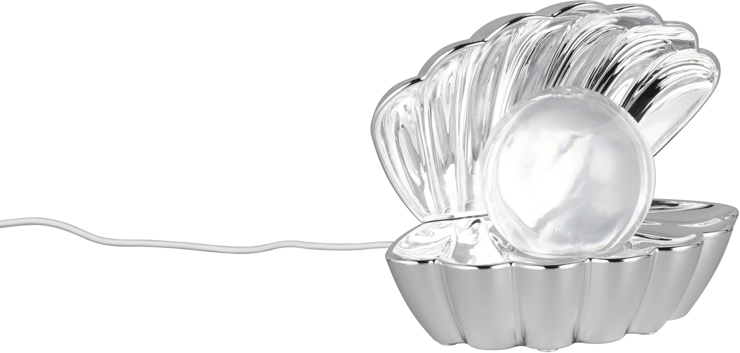 REALITY Leuchten LED Tischleuchte »SHELLY, Deko Tischlampe in Muschelform mit RGB Farbwechsel, 0,8W 15Lm« LED-Board 1 Stk. RGB Muschel Tischlampe mit Glitzerkugel und Farbwechsel inkl USB-Ladekabel