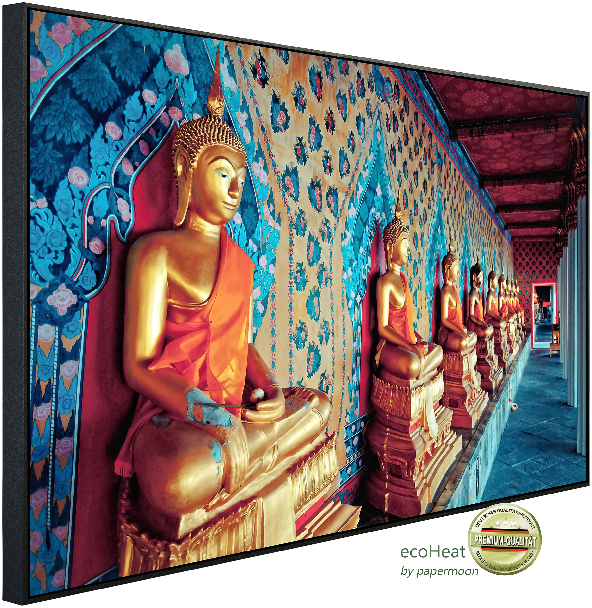 Papermoon Infrarotheizung »Goldene Statuen Buddhas«, sehr angenehme Strahlu günstig online kaufen