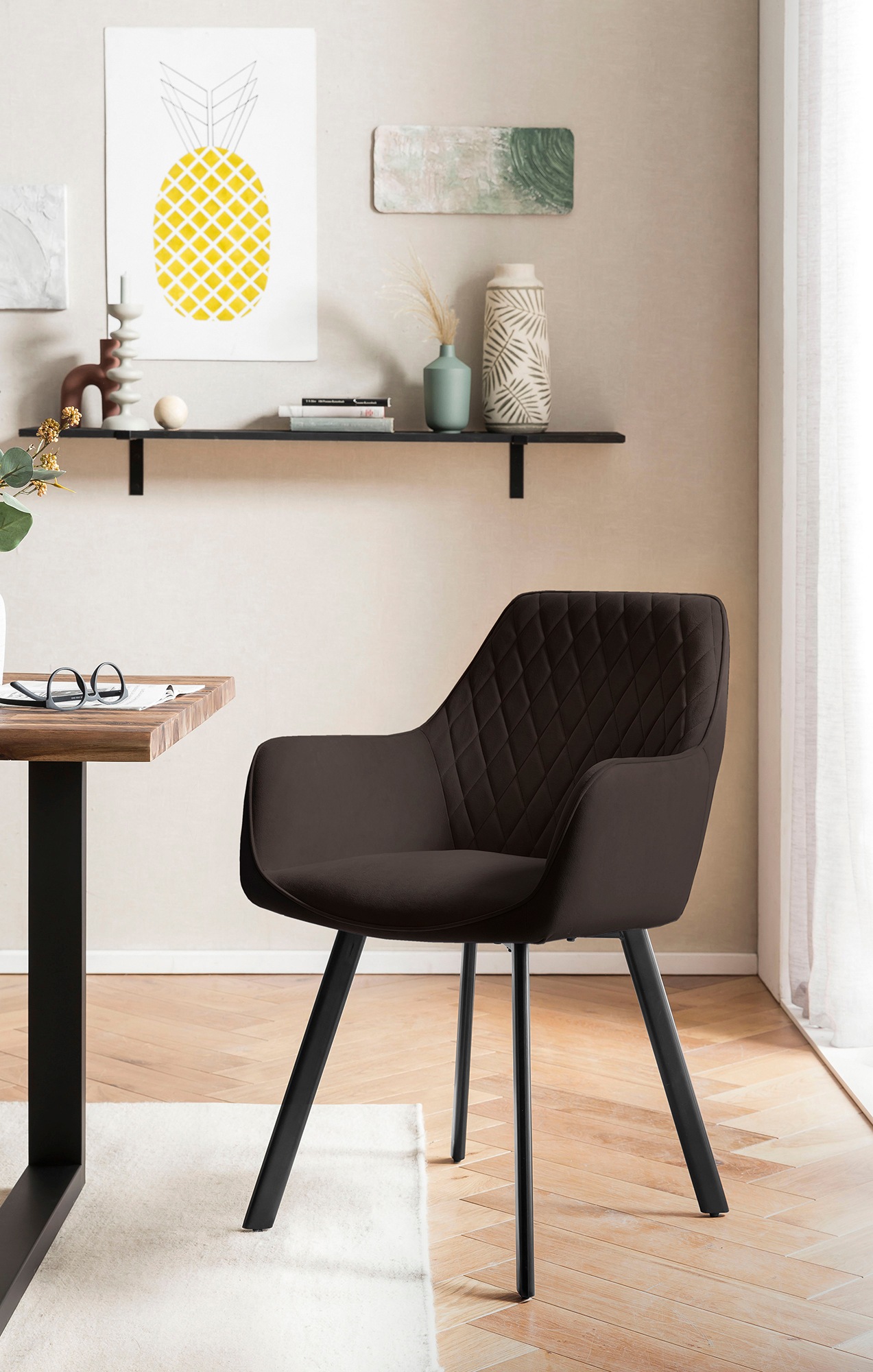 SalesFever Armlehnstuhl »Komfortabler Esszimmerstuhl im eleganten Stil«, (S günstig online kaufen