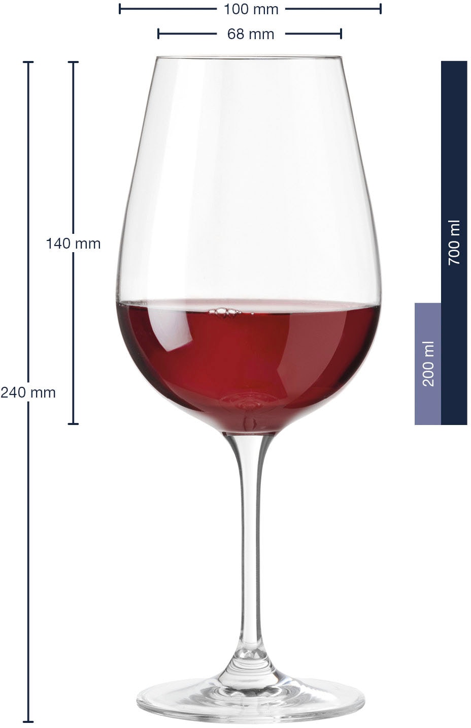 LEONARDO Rotweinglas »TIVOLI«, (Set, 6 tlg.), 700 ml, 6-teilig