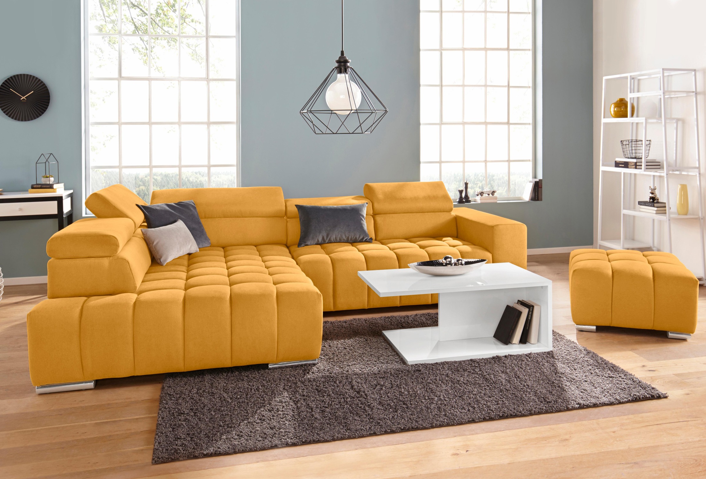 exxpo - sofa fashion Ecksofa Elias, L-Form, mit Kopf- bzw. Rückenverstellung, wahlweise mit Bettfunktion