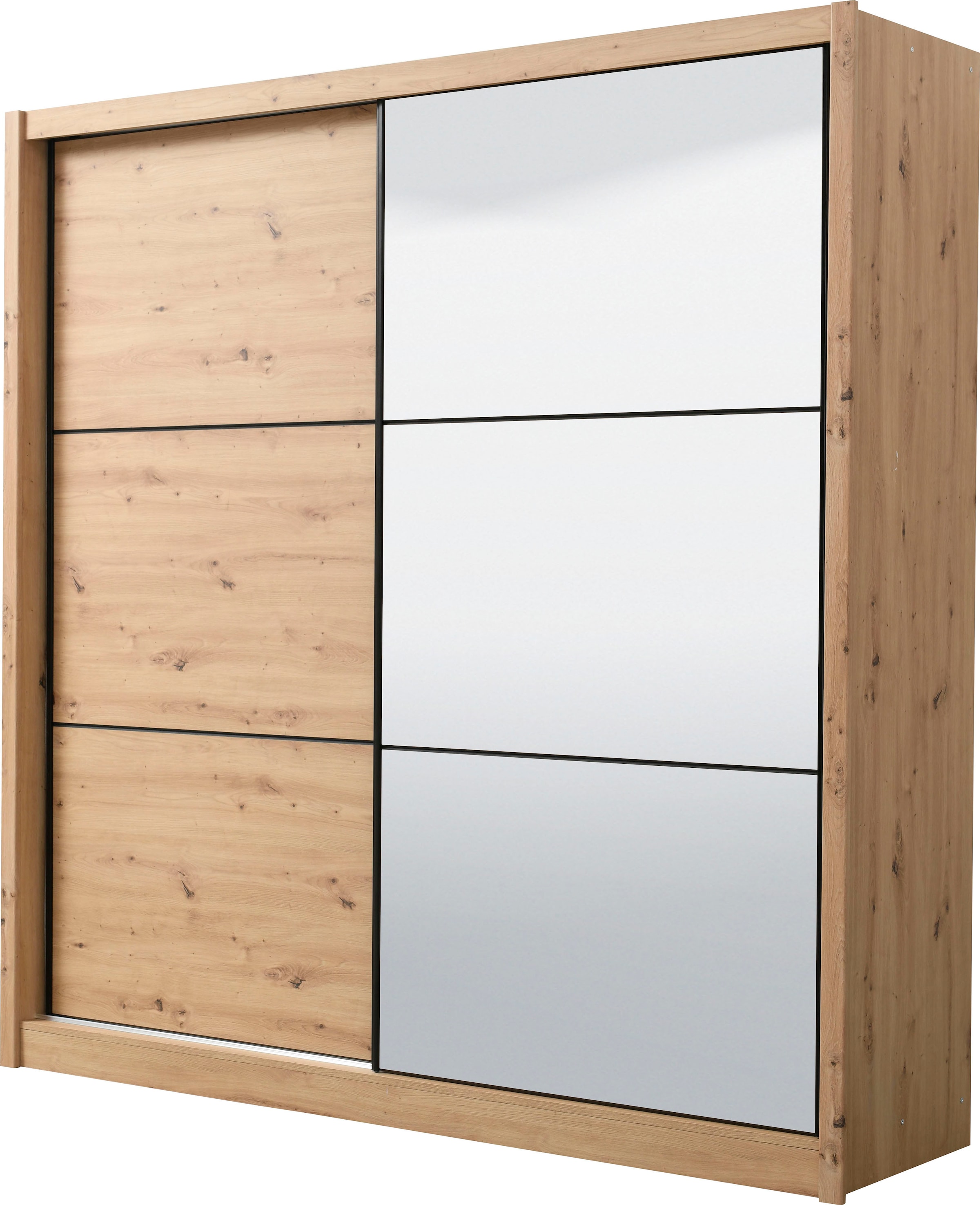 INOSIGN Schwebetürenschrank »Navara Kleiderschrank mit Spiegel Wäscheschrank Garderobe«, mit großzügiger Innenausstattung, FSC®-zertifiziert, in 3 Breiten