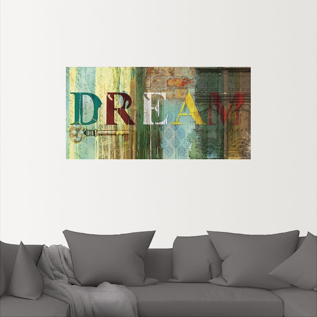 Artland Wandbild »Traum«, Sprüche & Texte, (1 St.), als Leinwandbild,  Wandaufkleber oder Poster in versch. Größen auf Rechnung bestellen