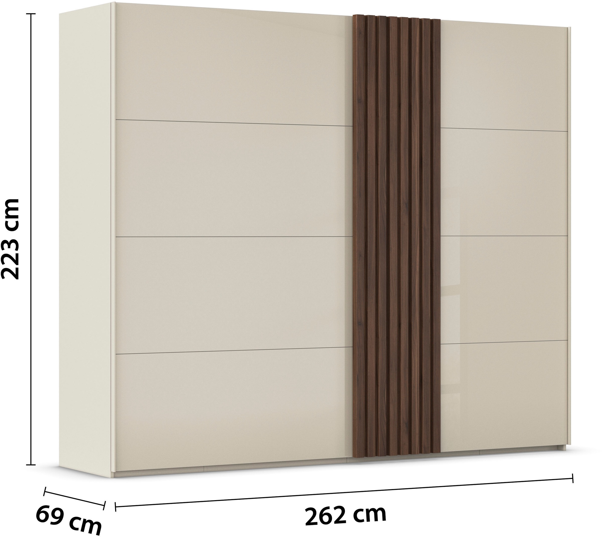 rauch Schwebetürenschrank »Kleiderschrank Schrank Garderobe Wäscheschrank TEGIO«, mit hochwertigen Holzdekoraufleistung und Glasfront MADE IN GERMANY