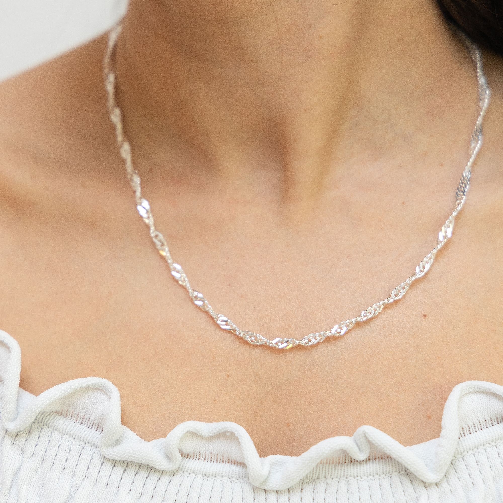 Zeeme Collierkettchen »Silber 925 Singapurkette 45cm lang«