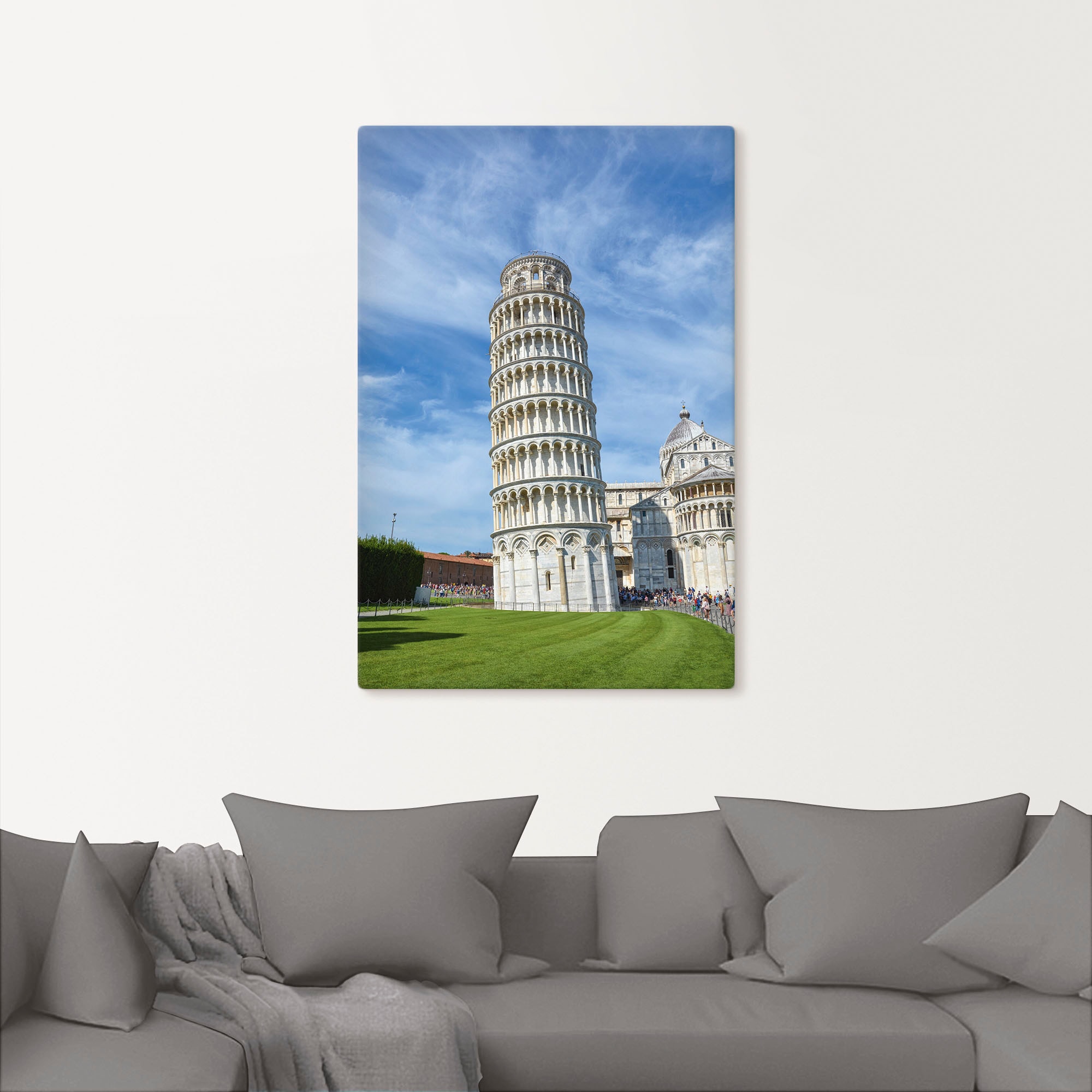 Artland Leinwandbild »Der schiefe Turm von Pisa in Italien«, Gebäude, (1 St.), auf Keilrahmen gespannt