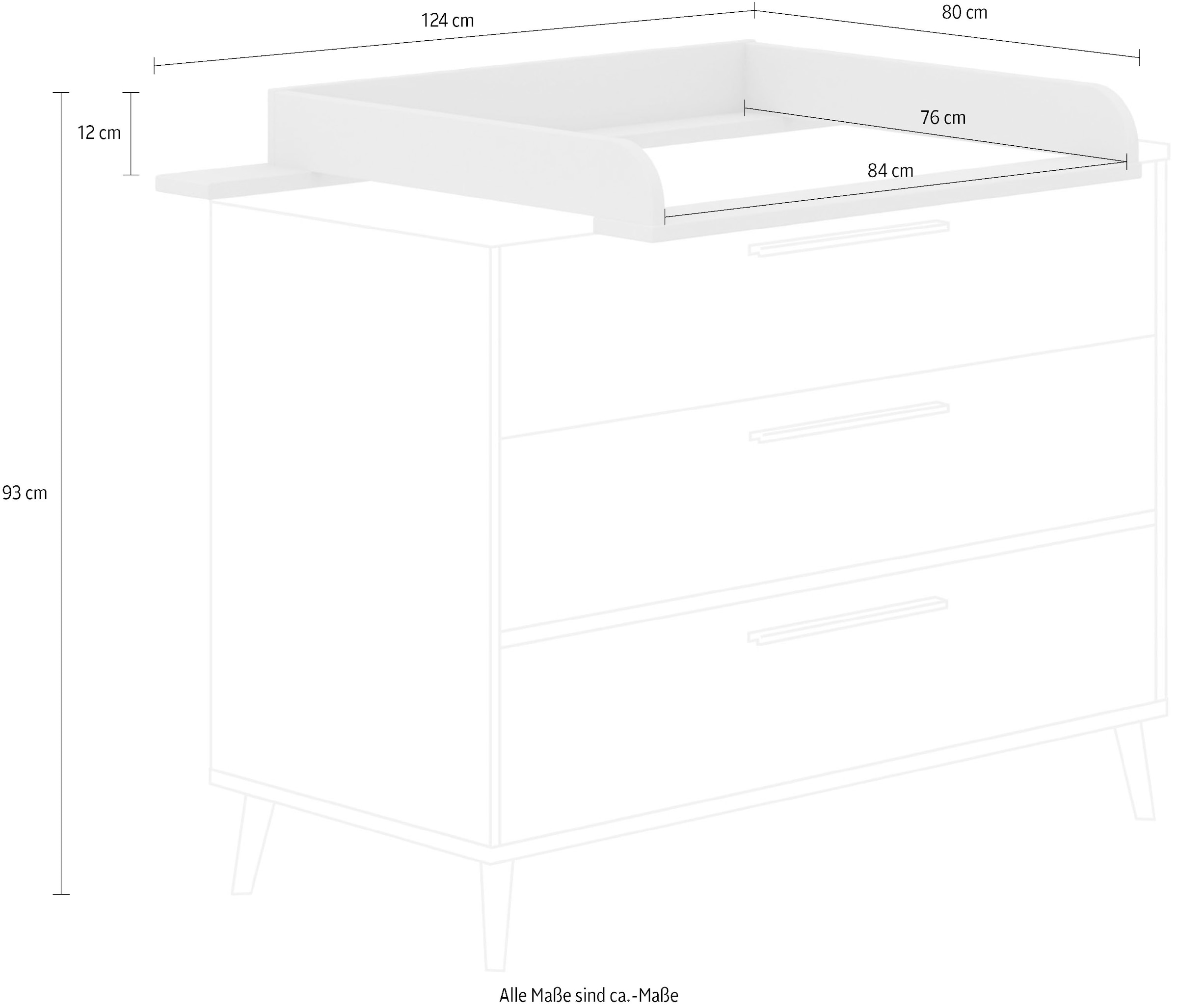 PAIDI Wickelkommode »EEFJE Wickelaufsatz«, 124 cm