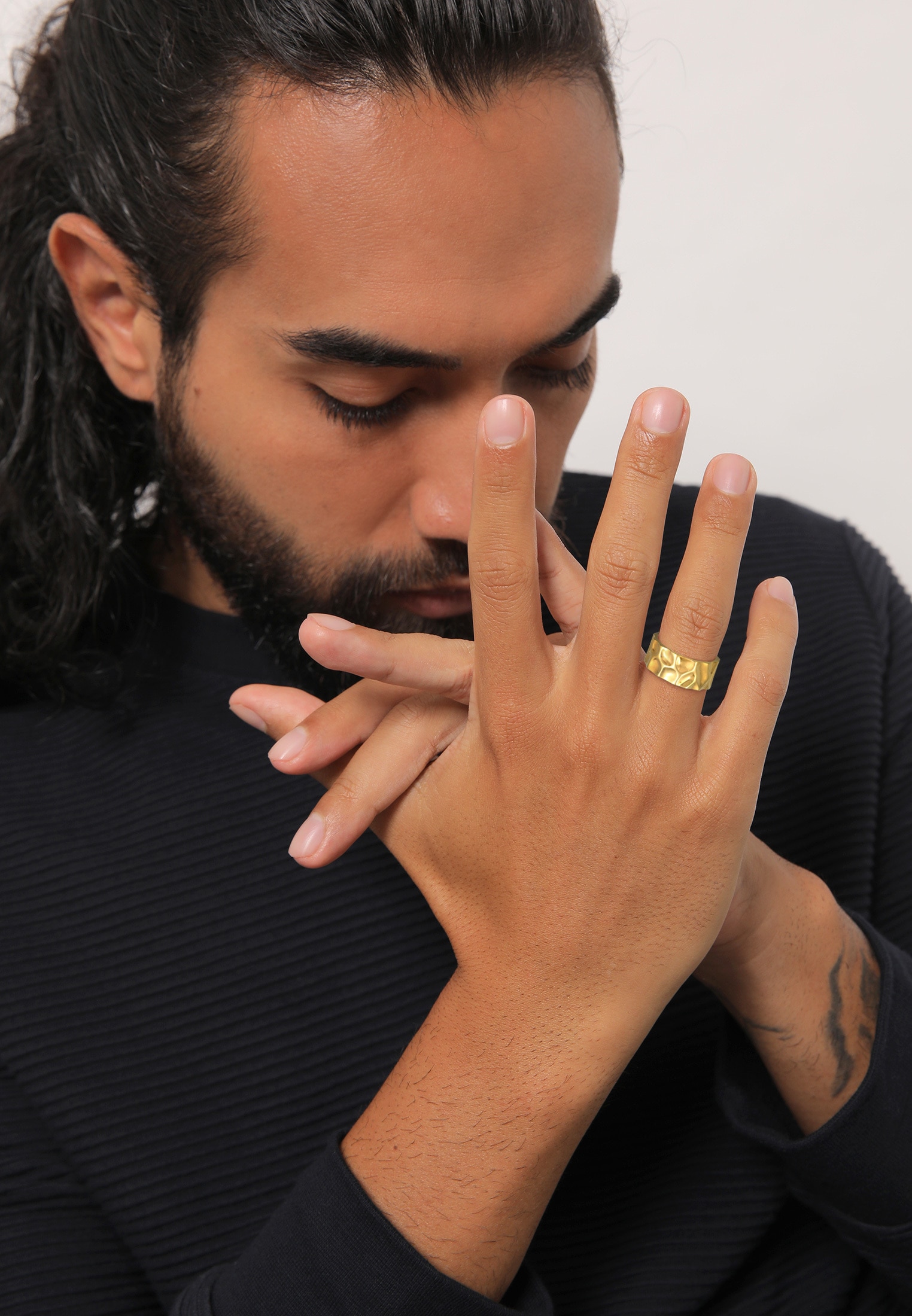 Kuzzoi Silberring »Herren Bandring Geschmiedet Used Look 925 Silber«