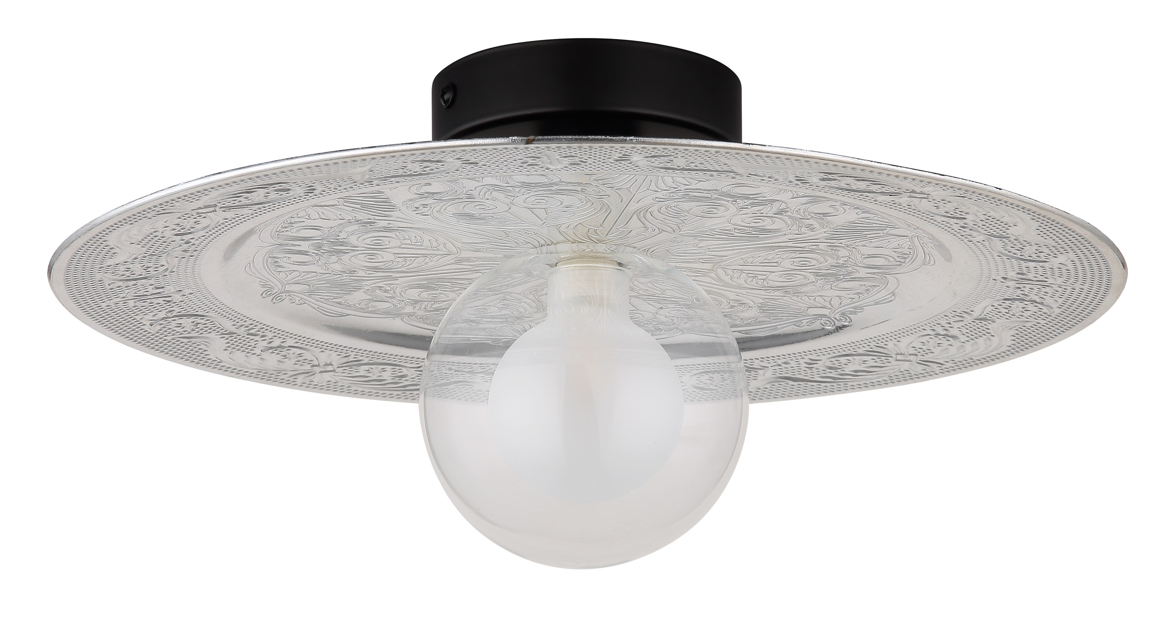 GLOBO LIGHTING Deckenleuchte »RIGA«, Leuchtmittel G9 | ohne Leuchtmittel, Deckenlampe / Schlafzimmer / Büro / Wohnzimmer / silber / rund