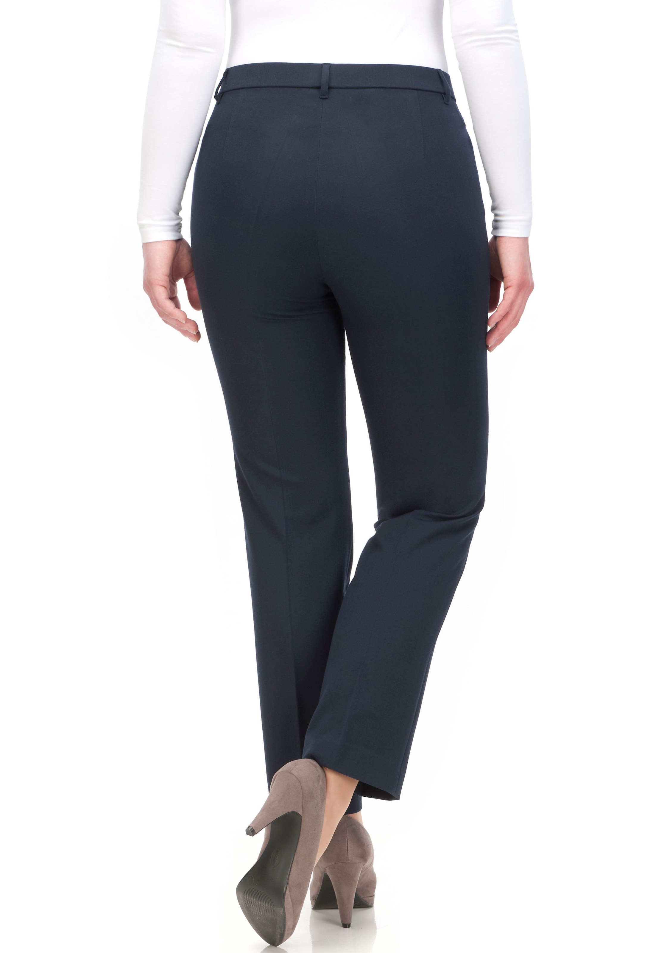 KjBRAND Stoffhose »Hose Bea in Bi-Stretch Kammgarnoptik mit Bügelfalte«, Sommerhose, ideal für kräftige Oberschenkel