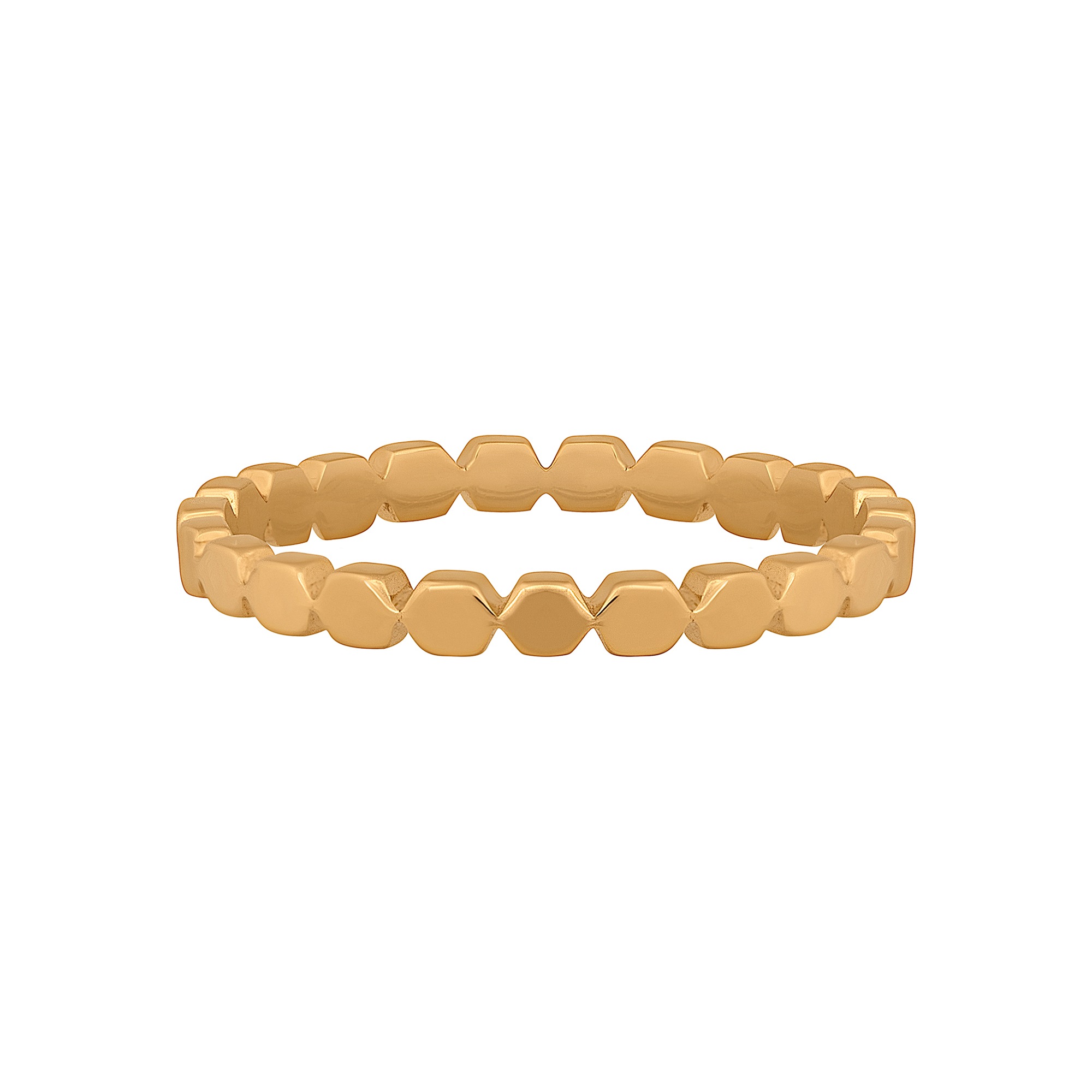 CAÏ Fingerring »925/- Sterling Silber vergoldet Hexagon Stacking«