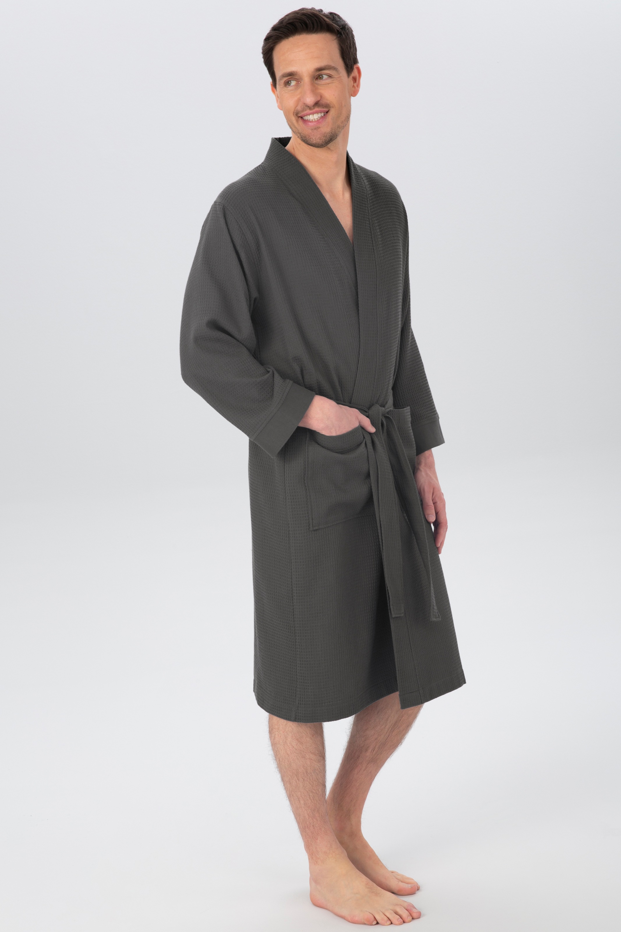 MY HOME Unisex-Bademantel »Vanessa, ideal für Sauna & Spa, Hotelbademantel, Morgenmantel« 1 Stk. tlg., Taschen, Damen & Herren, Waffelpiqué, sehr...