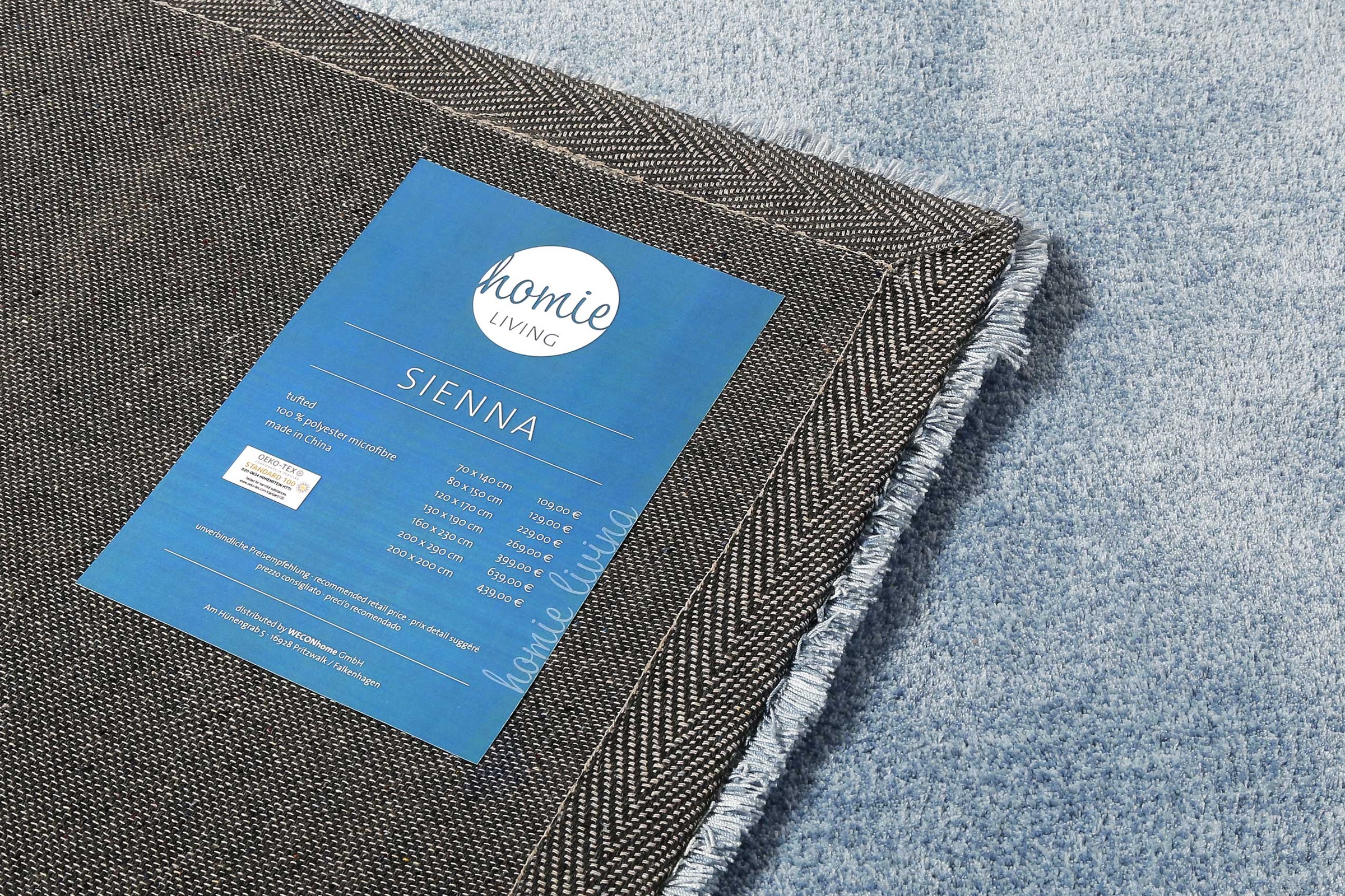 Homie Living Teppich »Sienna«, quadratisch, 20 mm Höhe, Hochflor, Microfaser, uni, weich & kuschelig, Wohnzimmer, Schlafzimmer