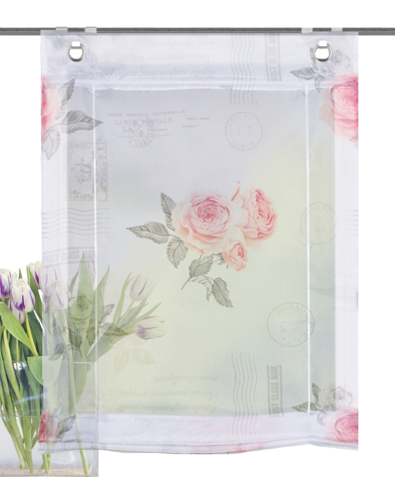 HOME WOHNIDEEN Raffrollo »AMORE« mit Hakenaufhängung ohne Bohren und Schrauben bedruckt