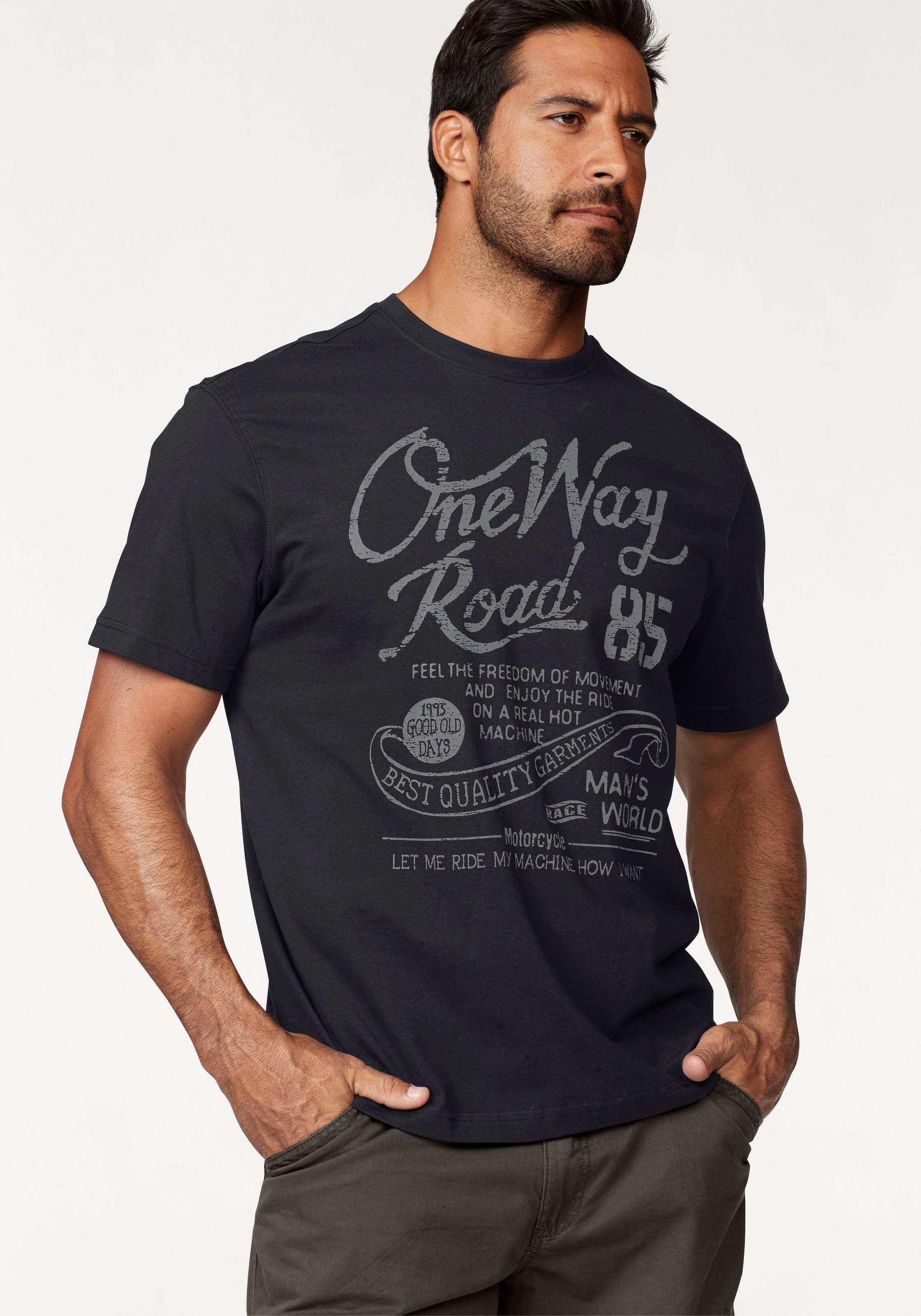 Man\'s World T-Shirt, mit günstig kaufen in Print Used-Optik