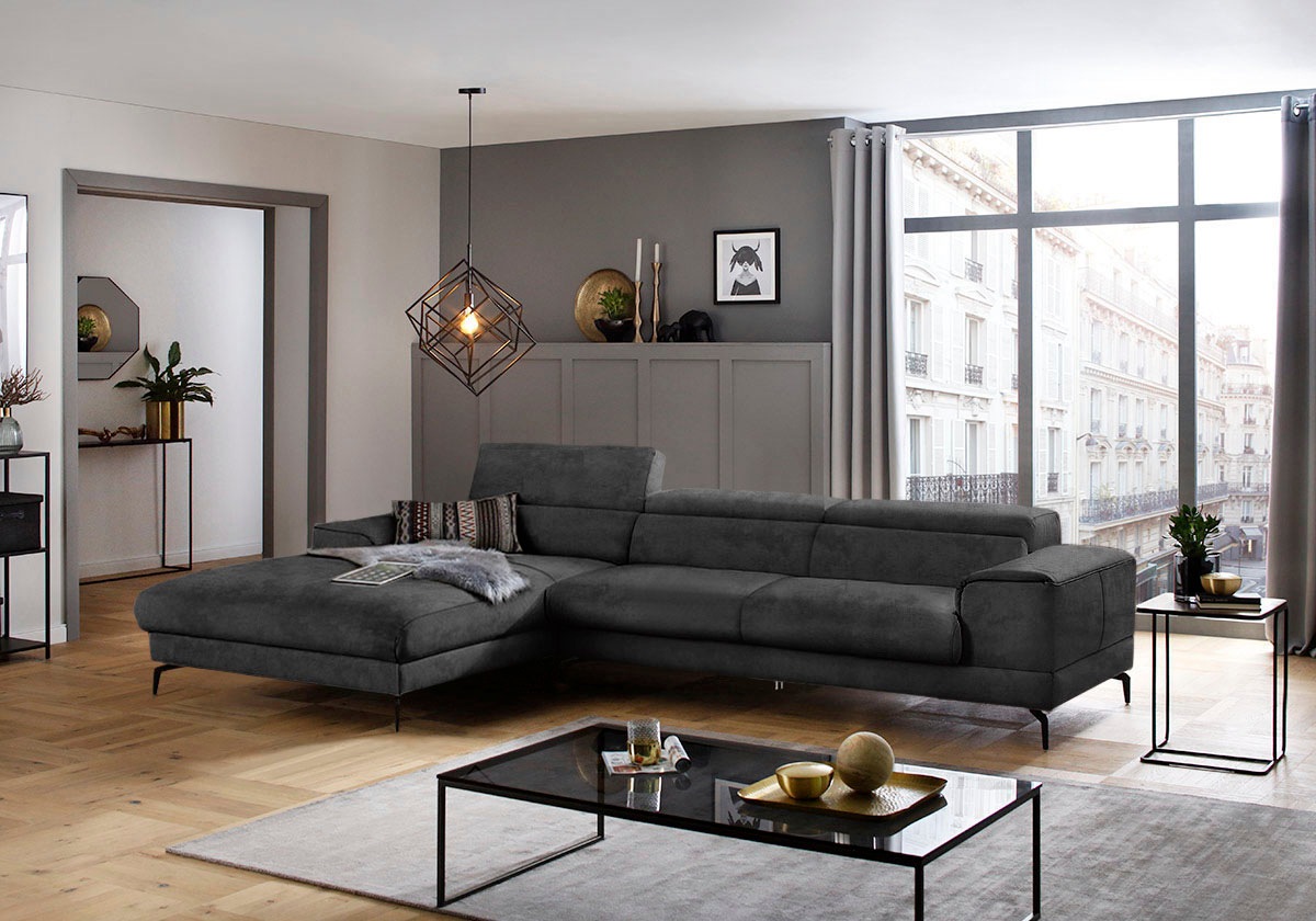 W.SCHILLIG Ecksofa »piedroo, Designsofa mit tollem Sitzkomfort, bequem, L-F günstig online kaufen