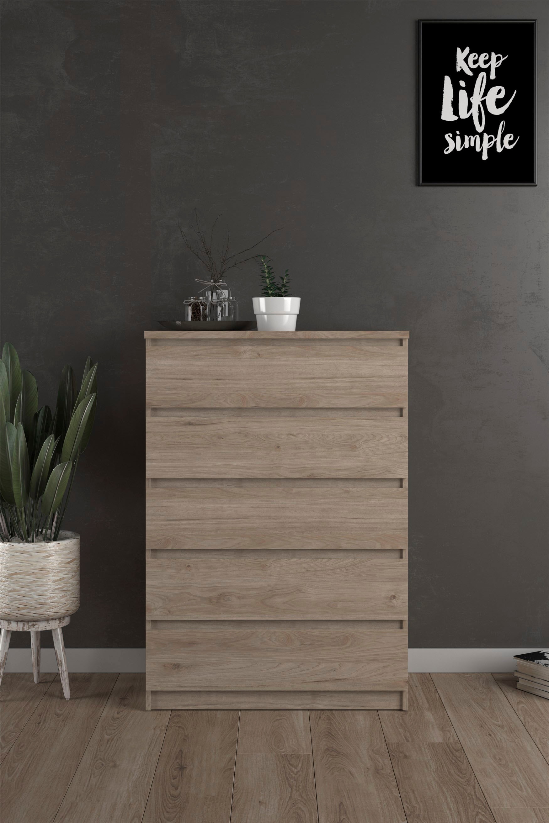 INOSIGN Kommode »Naia, Aufbewahrung, 5 Schubladen, Matt-Optik, grifflose Fr günstig online kaufen