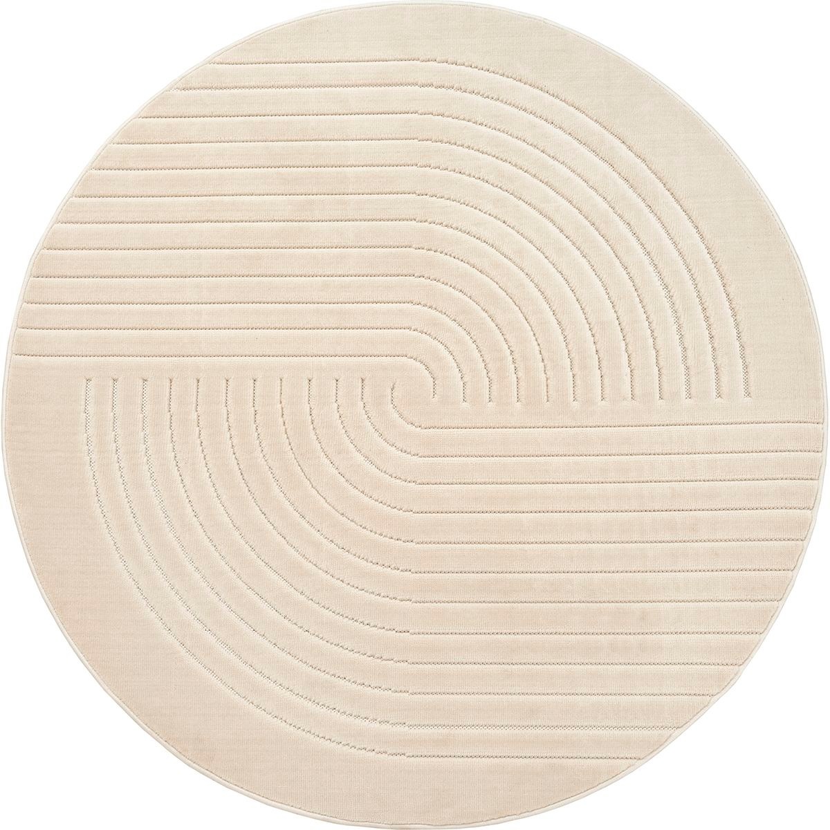 the carpet Teppich »Parma«, rund, 10 mm Höhe, moderne Wohnzimmer Teppich Outdoor geeignet dichter Flor