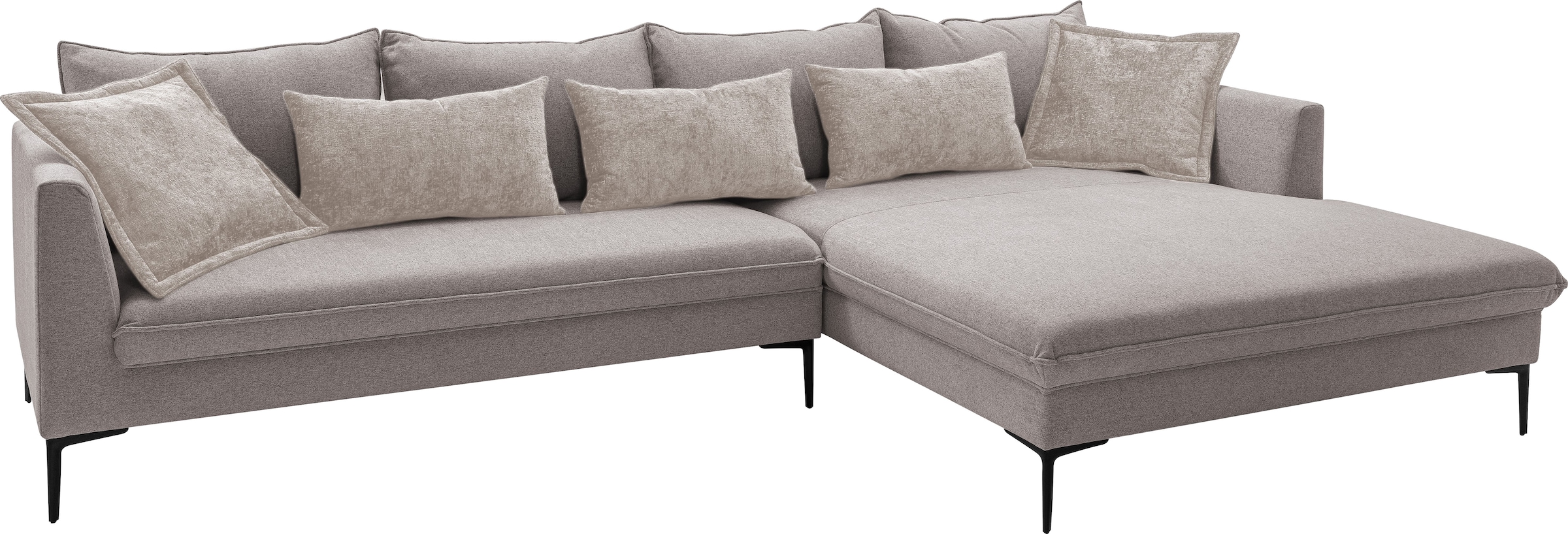 exxpo - sofa fashion Ecksofa »Piazza, elegant und edel, Designsofa mit tollem Sitzkomfort,«, (2 St.), Longchair Ecke in hochwertiger Verarbeitung, Stellmaße 321x187cm