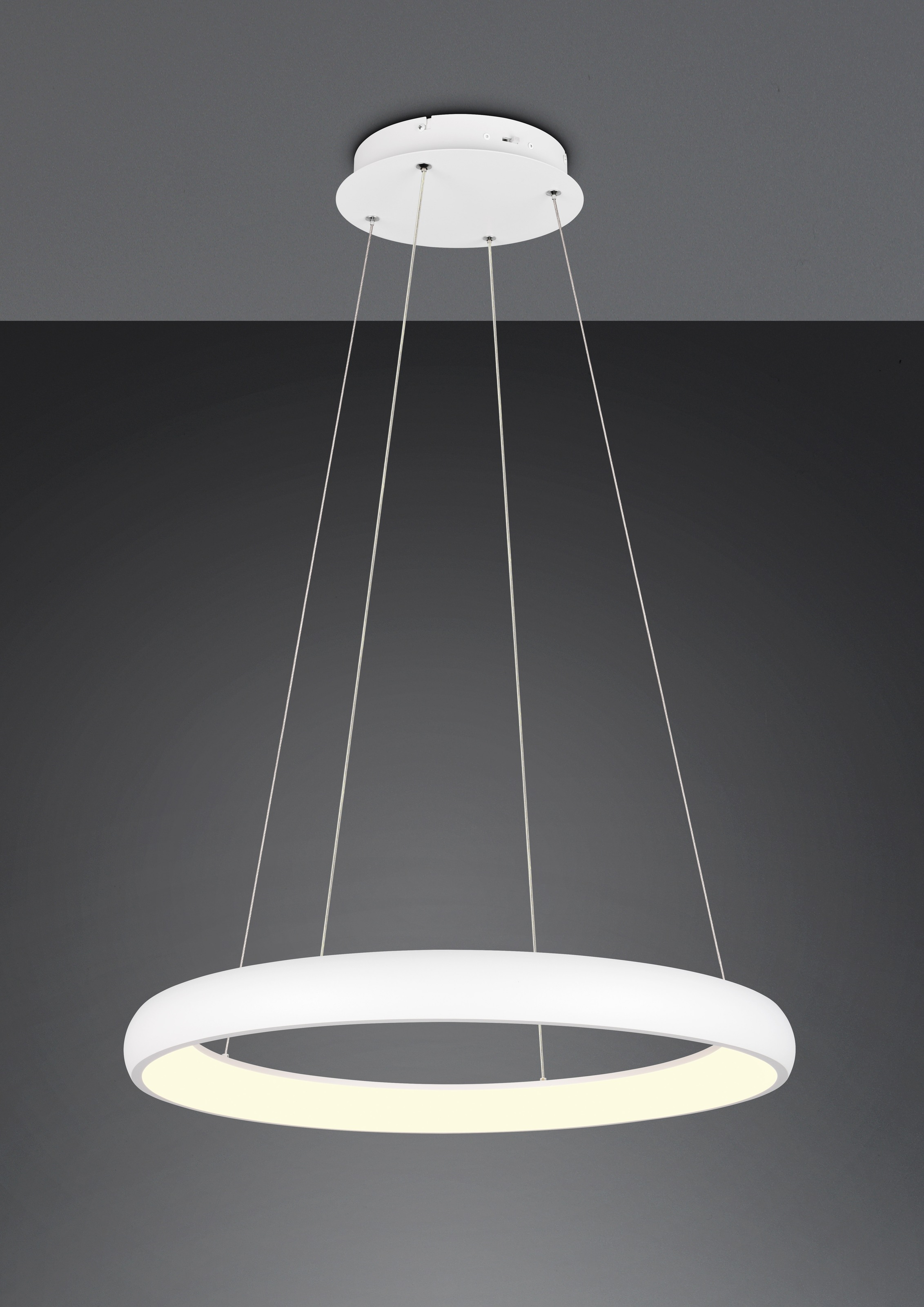TRIO Leuchten LED Pendelleuchte »CARDONA, LED Ring Hängeleuchte, 6900 Lumen 59W, Lichtfarbe einstellbar«, 1 flammig, Leuchtmittel LED-Board | LED fest integriert, 2300/3000/4000K warmweiß bis kaltweiß, 3 Stufen dimmbar Höhe 150cm Ø75