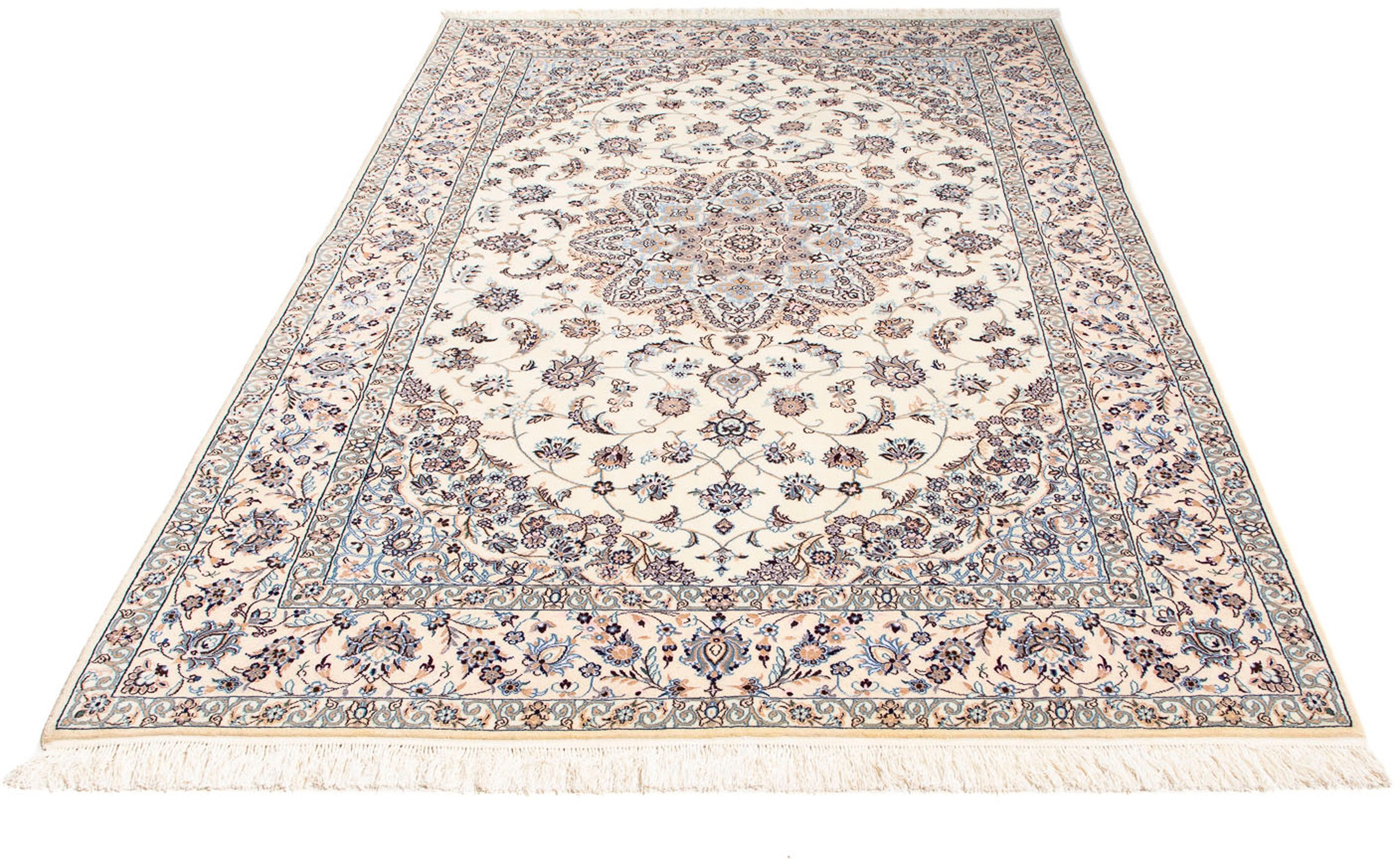 Bild von morgenland Orientteppich »Perser - Nain - Premium - 231 x 151 cm - beige«, rechteckig, Wohnzimmer, Handgeknüpft, Einzelstück mit Zertifikat