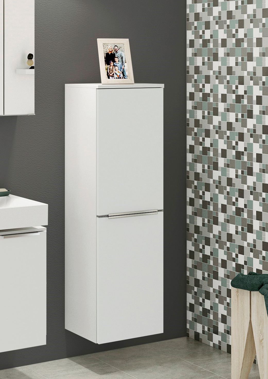 welltime Midischrank »Matera« Breite 40 cm, mit hochwertigen matten MDF-Fronten