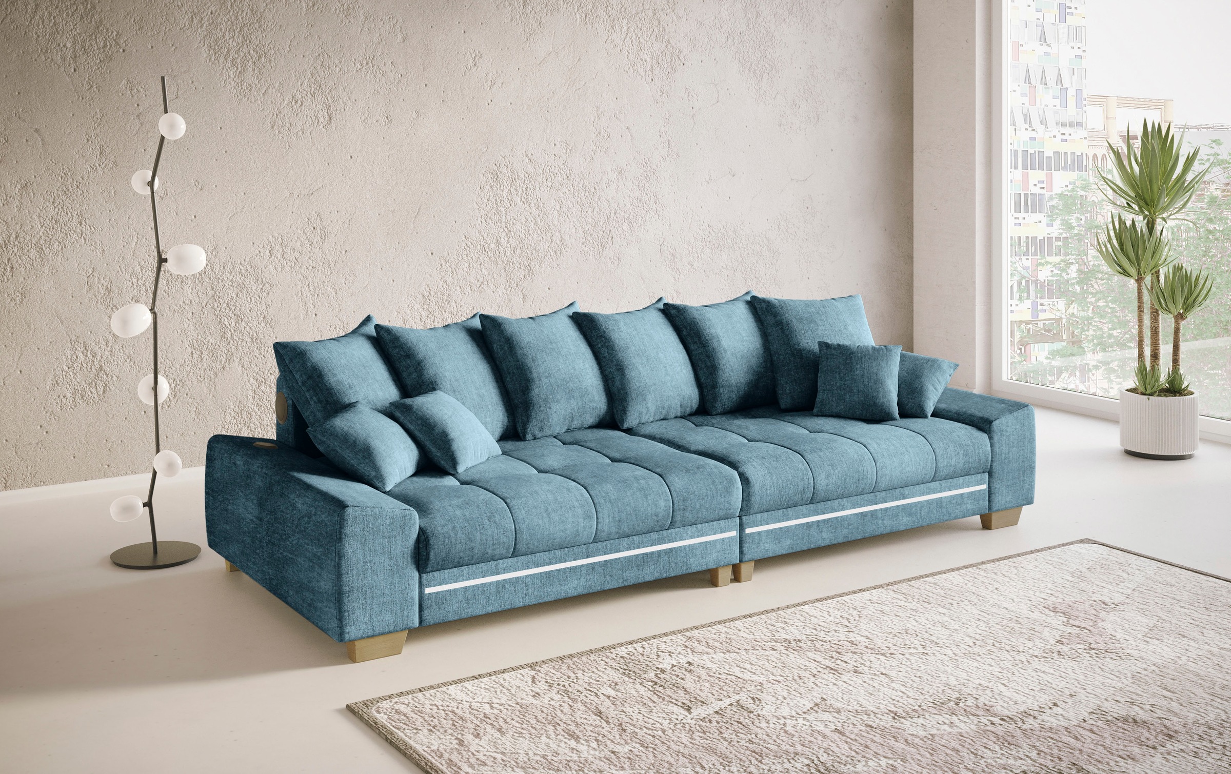 Mr. Couch Big-Sofa »Nikita II«, mit RGB-LED, Bluetooth-Soundsystem, Kaltschaum