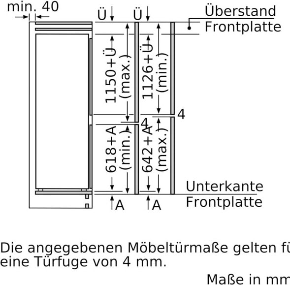 BOSCH Einbaukühlgefrierkombination »KIS87ADD0«, KIS87ADD0, 177,2 cm hoch, 55,8 cm breit