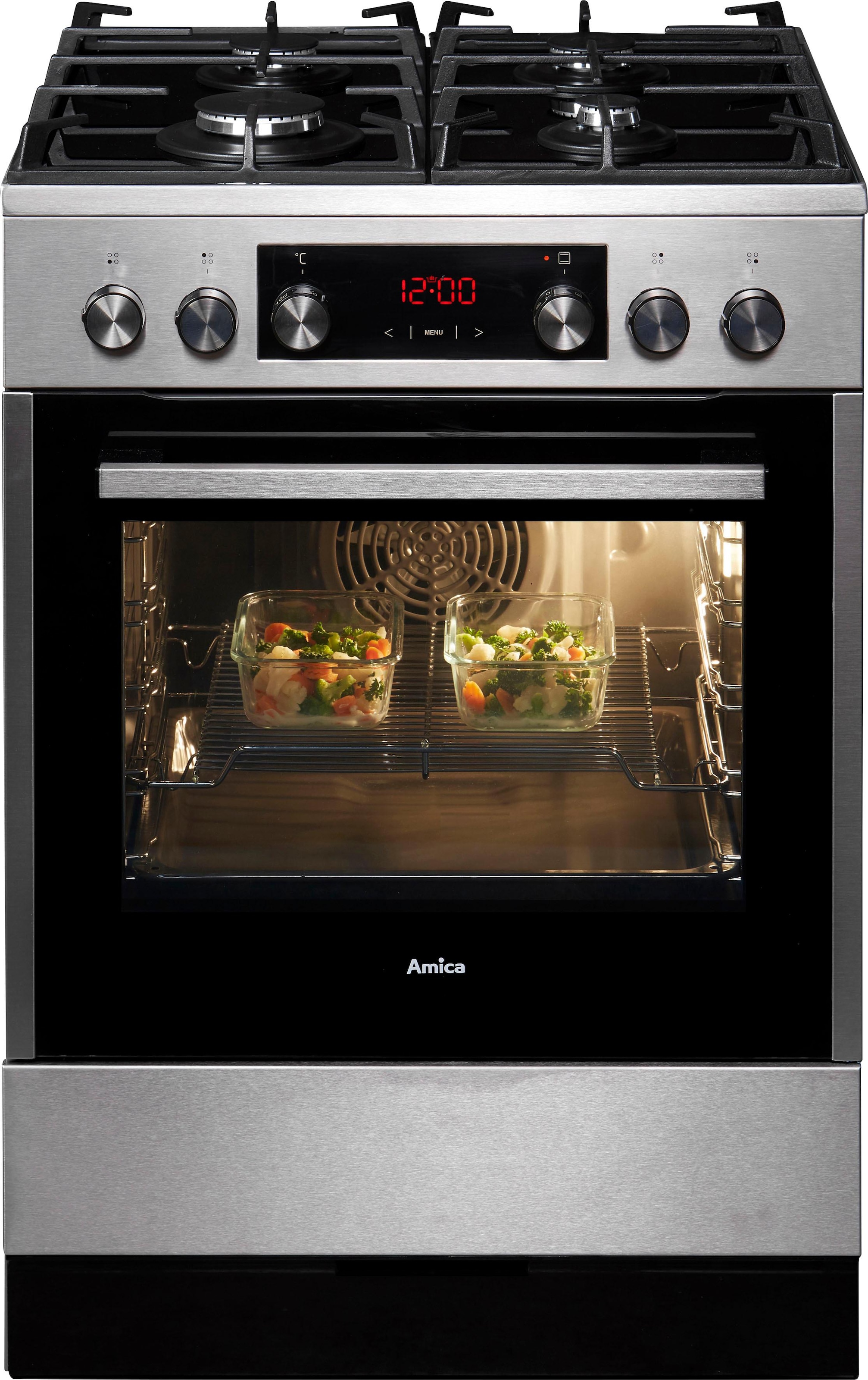 Amica Gas-Standherd »SHEG 914 121 E«, mit Teleskopauszug nachrüstbar, Steam Clean