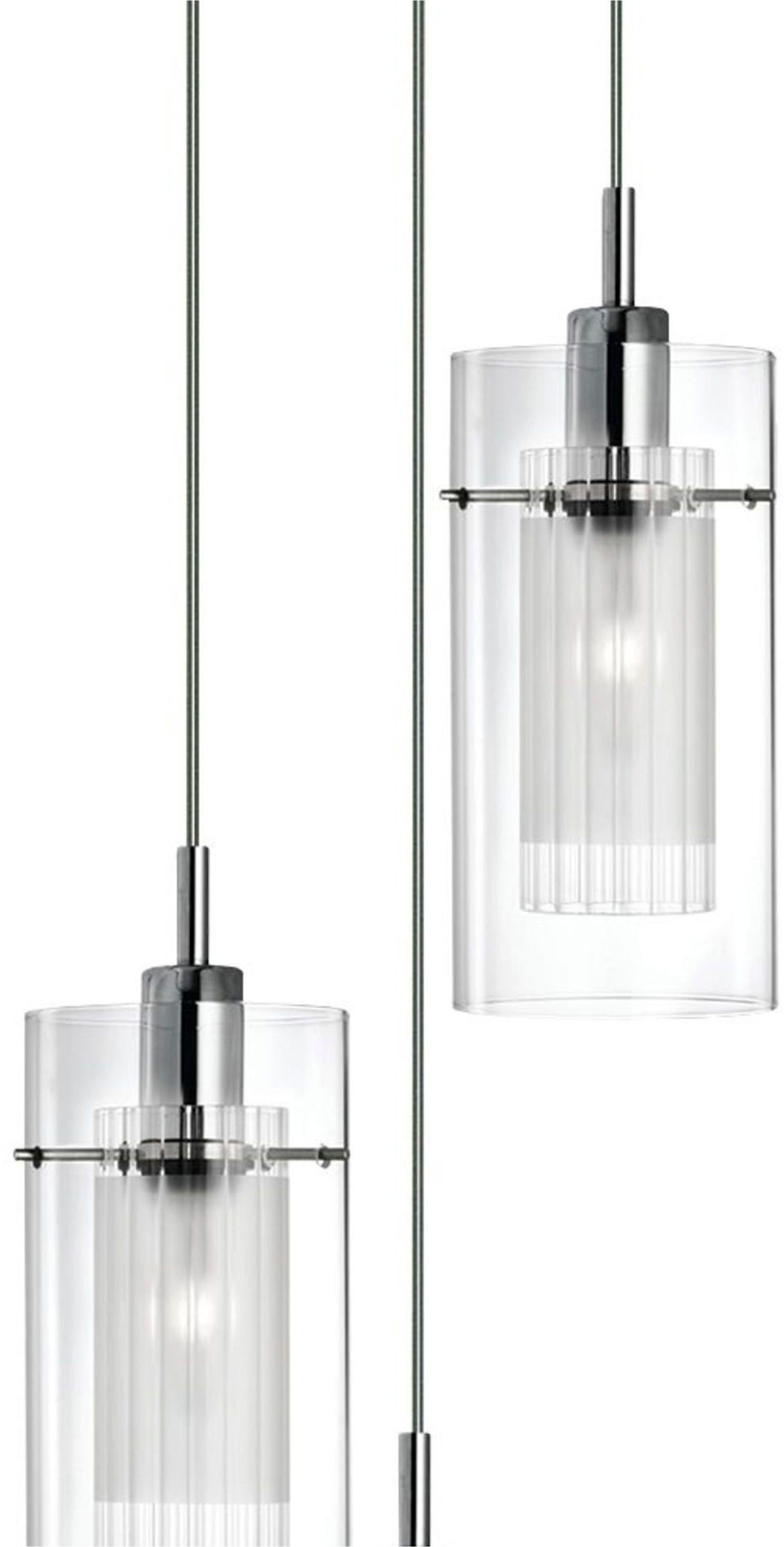 Searchlight Pendelleuchte »Duo I 3Lt Multi-Drop-Anhänger - Chrommetall & Glas« E14 1 Stk.